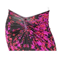 Just Cavalli Ruched Floral Print Midi Skirt circa Y2K