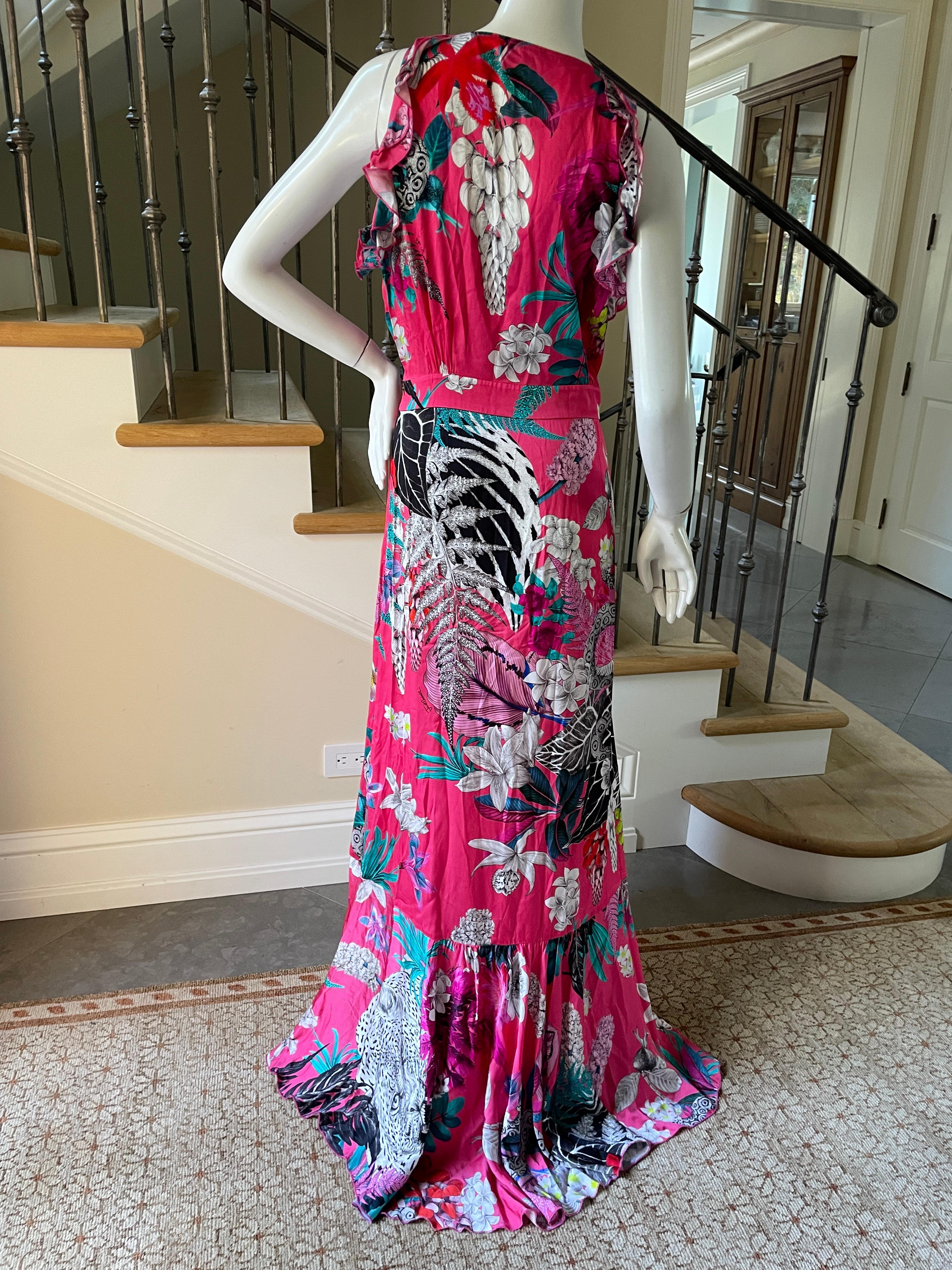 Just Cavalli Ruffled Flamenco Style Evening Dress by Roberto Cavalli Size 48 For Sale 1