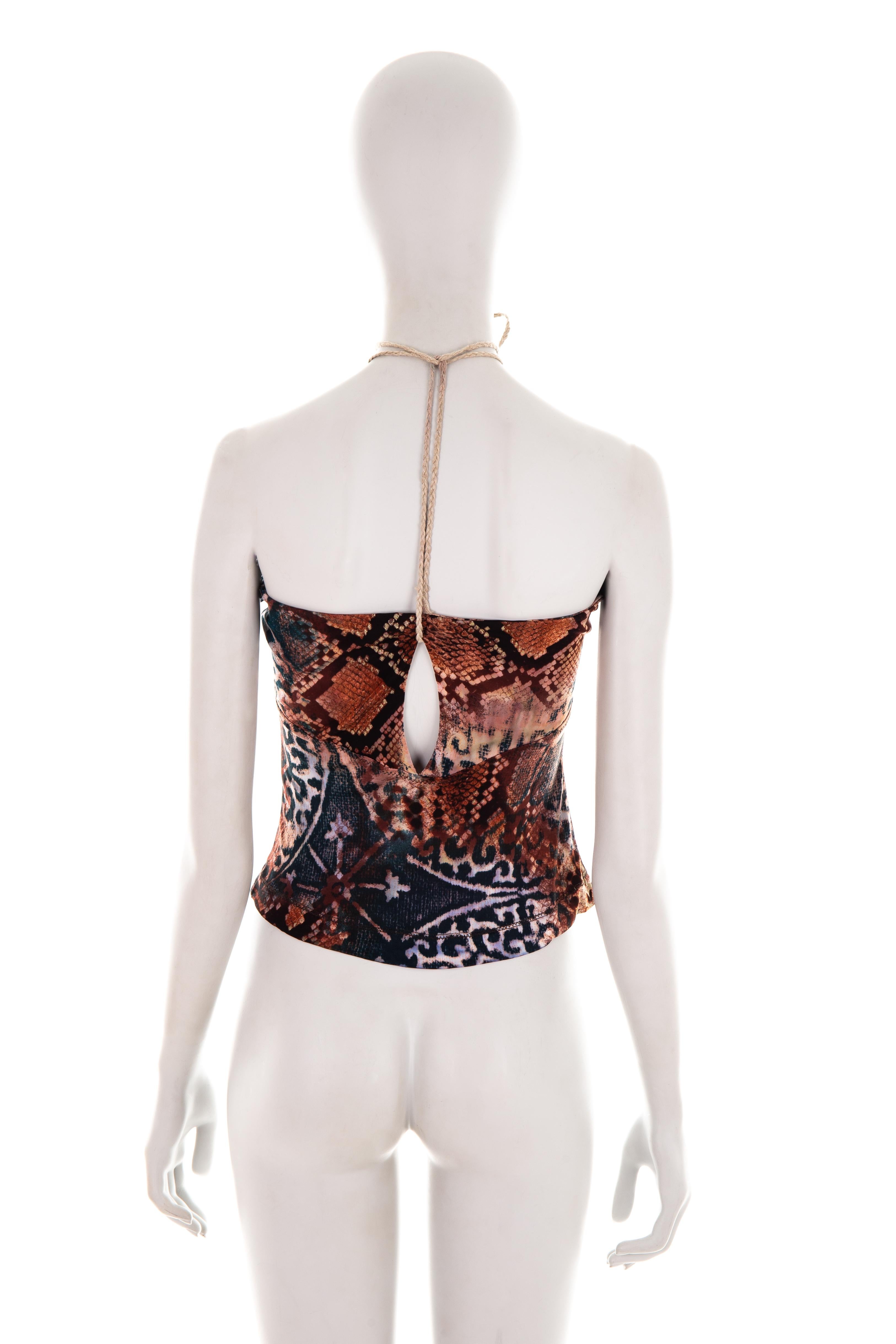 Gray Just Cavalli S/S 2006 python print halter top