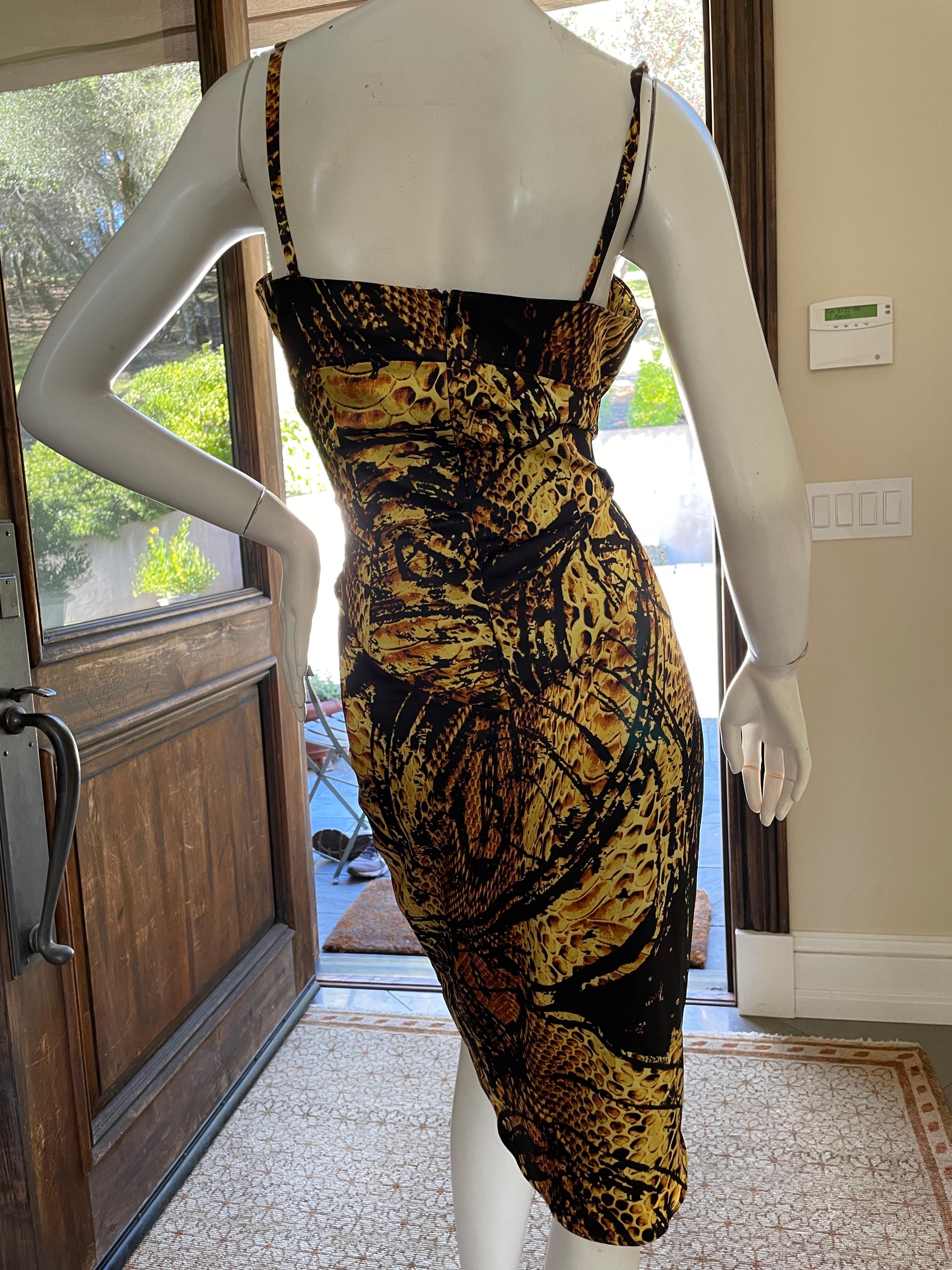 Just Cavalli Sexy Animal Print Cocktail Dress Size 44 In Excellent Condition In Cloverdale, CA