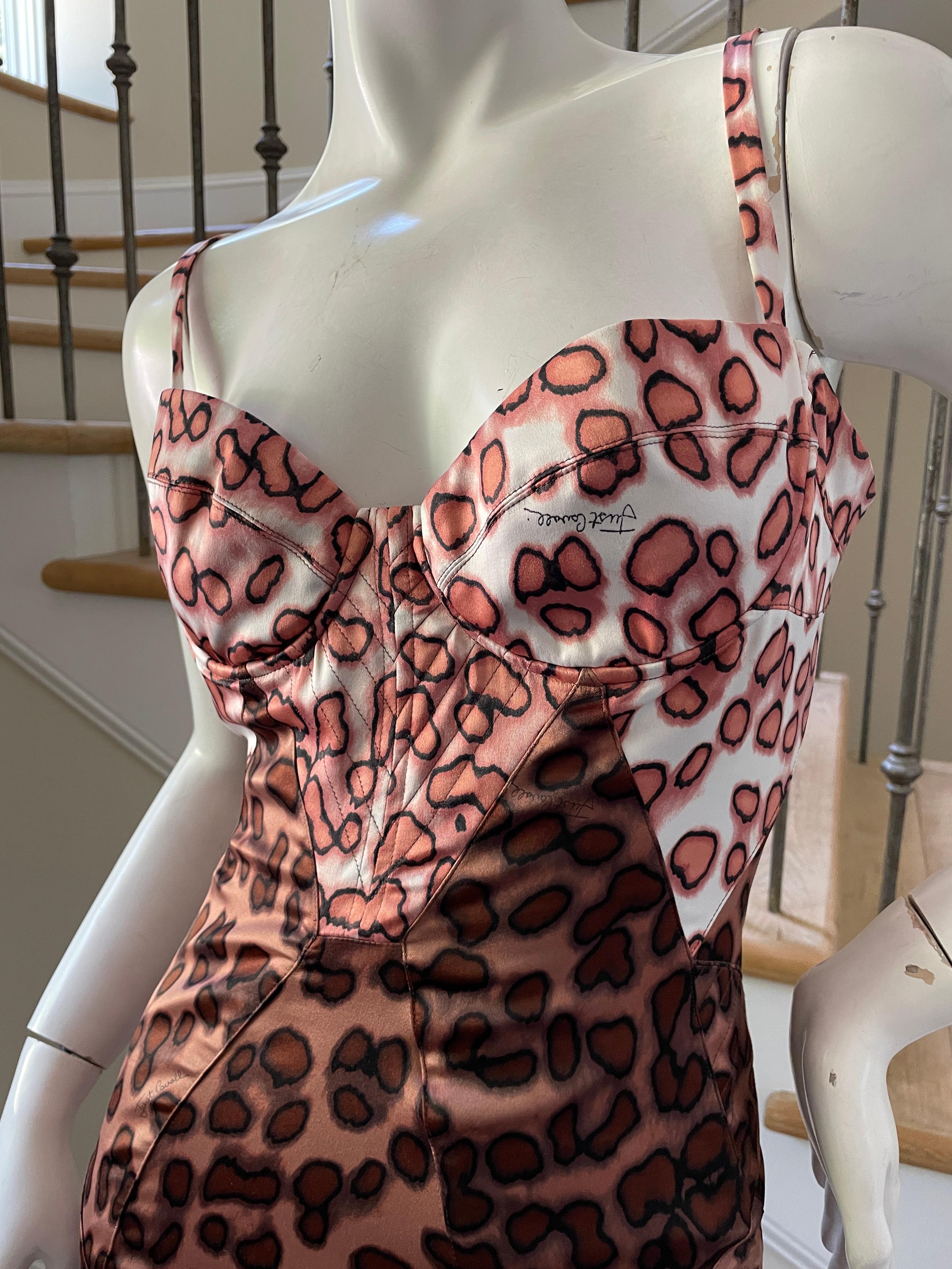 Just Cavalli Sexy Leopard Print Cocktail Dress by Roberto Cavalli In Excellent Condition For Sale In Cloverdale, CA