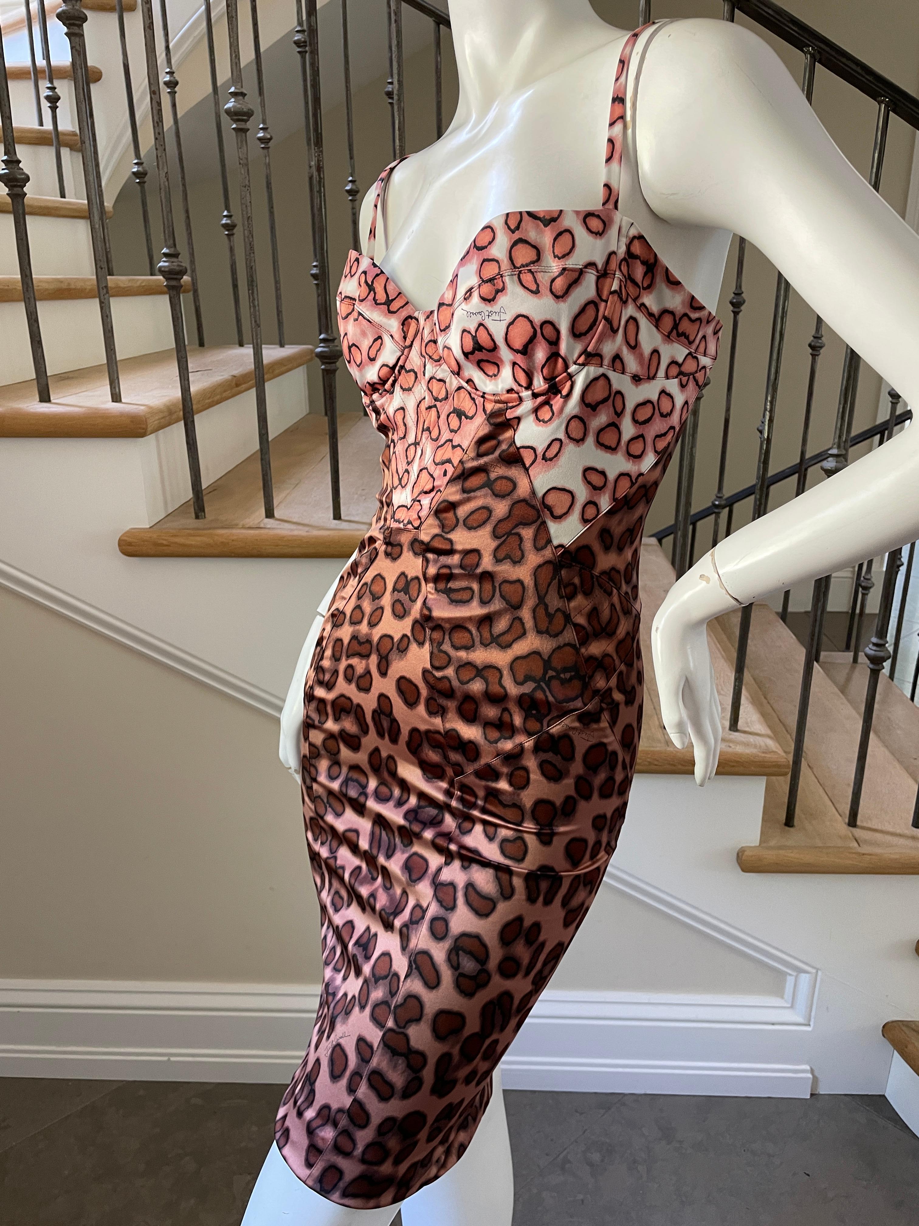 Just Cavalli Sexy Leopard Print Cocktail Dress by Roberto Cavalli For Sale 2