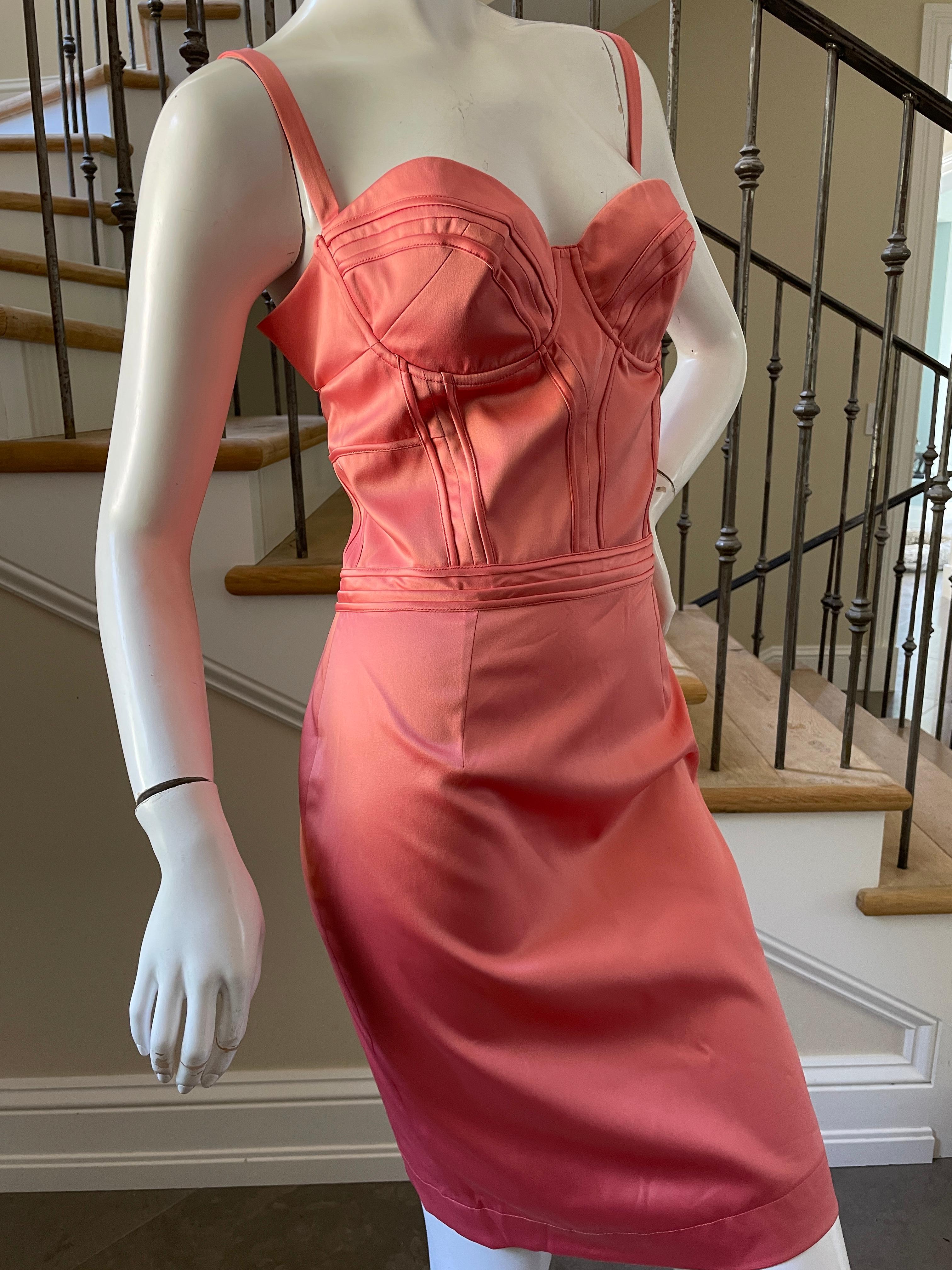 Just Cavalli Sexy Pink Corset Cocktail Dress by Roberto Cavalli In Excellent Condition For Sale In Cloverdale, CA