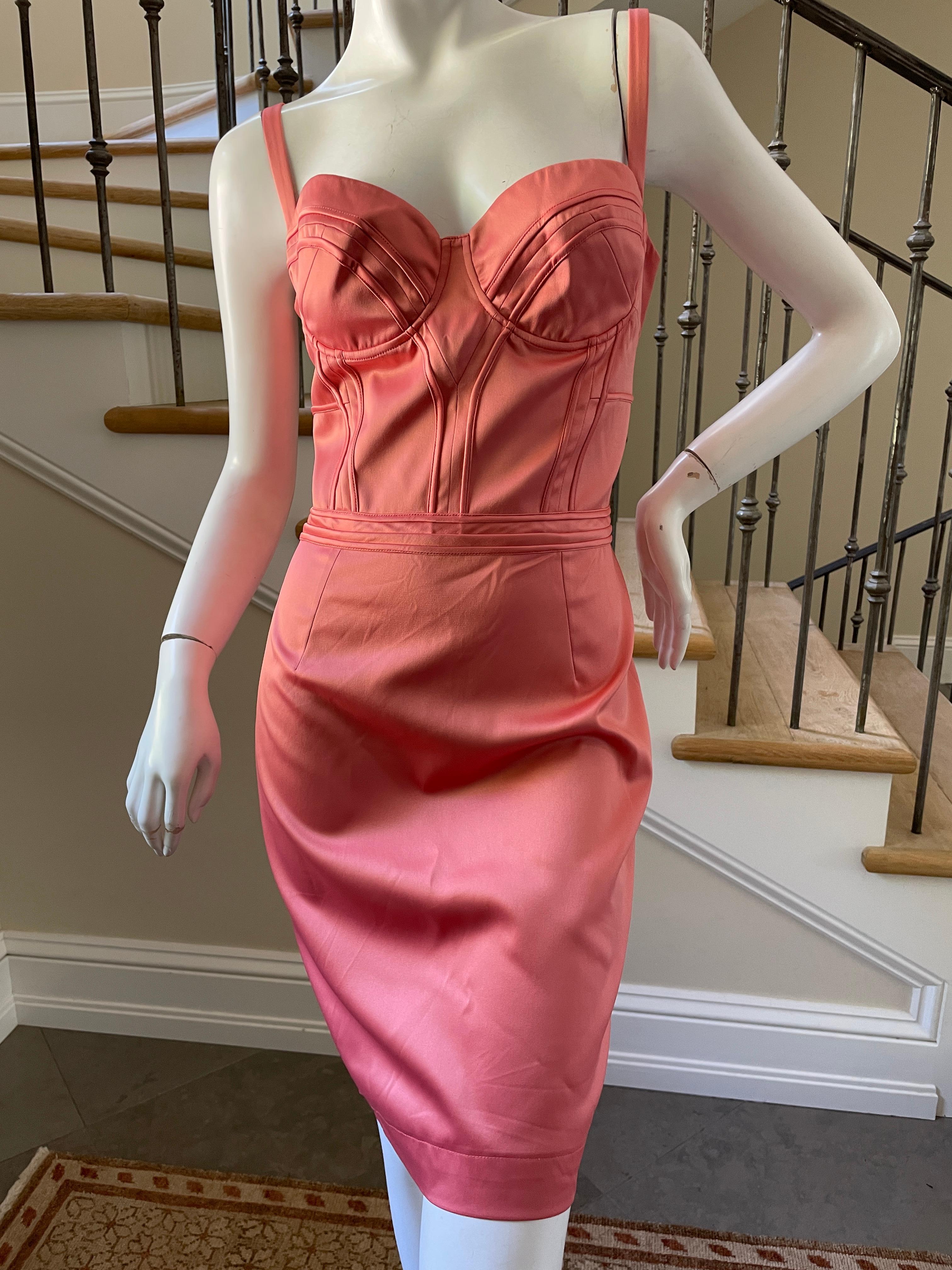 Just Cavalli Sexy Pink Corset Cocktail Dress by Roberto Cavalli New with Tags 44 In New Condition For Sale In Cloverdale, CA