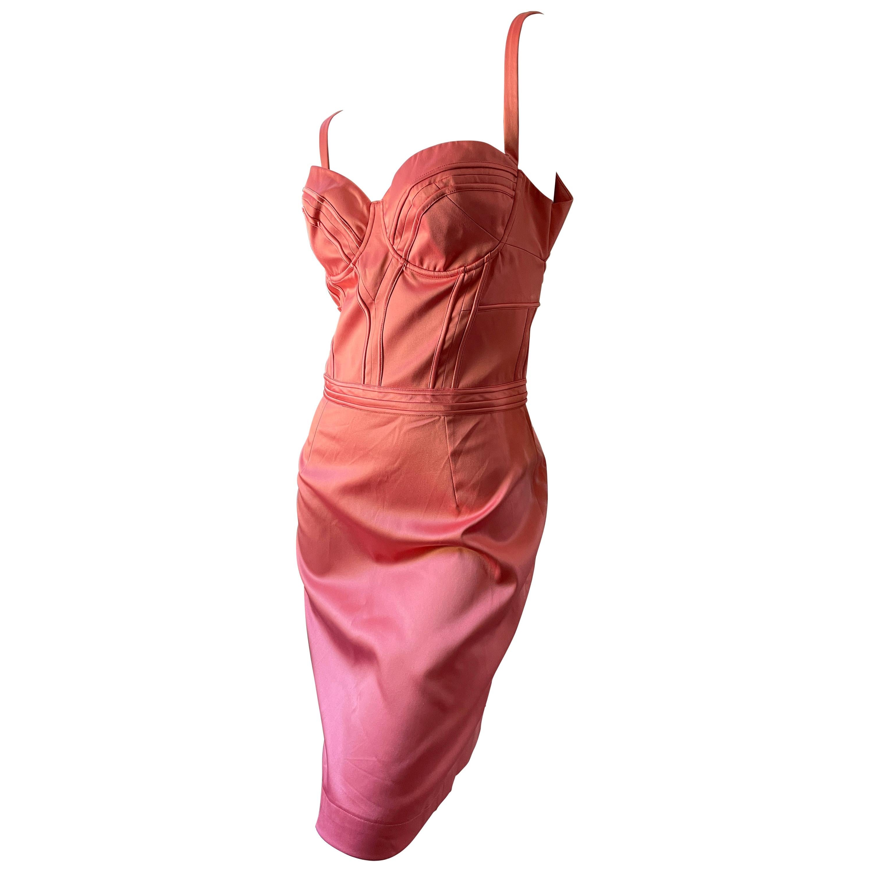 Just Cavalli Sexy Pink Corset Cocktail Dress by Roberto Cavalli New with Tags 44 For Sale