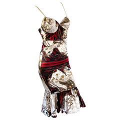 Just Cavalli Sexy Vintage Scarf Print Cocktail Dress by Roberto Cavalli