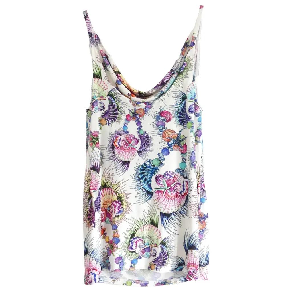 Chaleco de punto con cuello drapeado y estampado de conchas Just Cavalli en venta