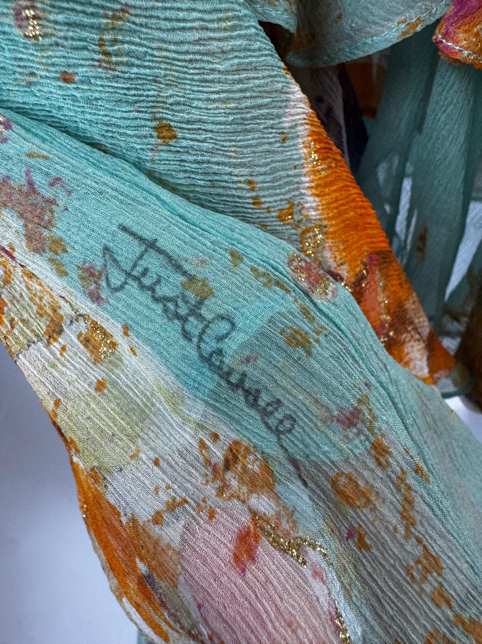 Vestido floral de seda Just Cavalli, c. 2004 en venta 5