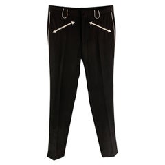 JUST CAVALLI Größe 32 Hose aus schwarzer und weißer Wolle mit Reißverschluss