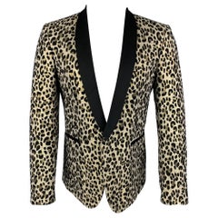 JUST CAVALLI Cappotto sportivo in misto lana jacquard nero oro taglia 38