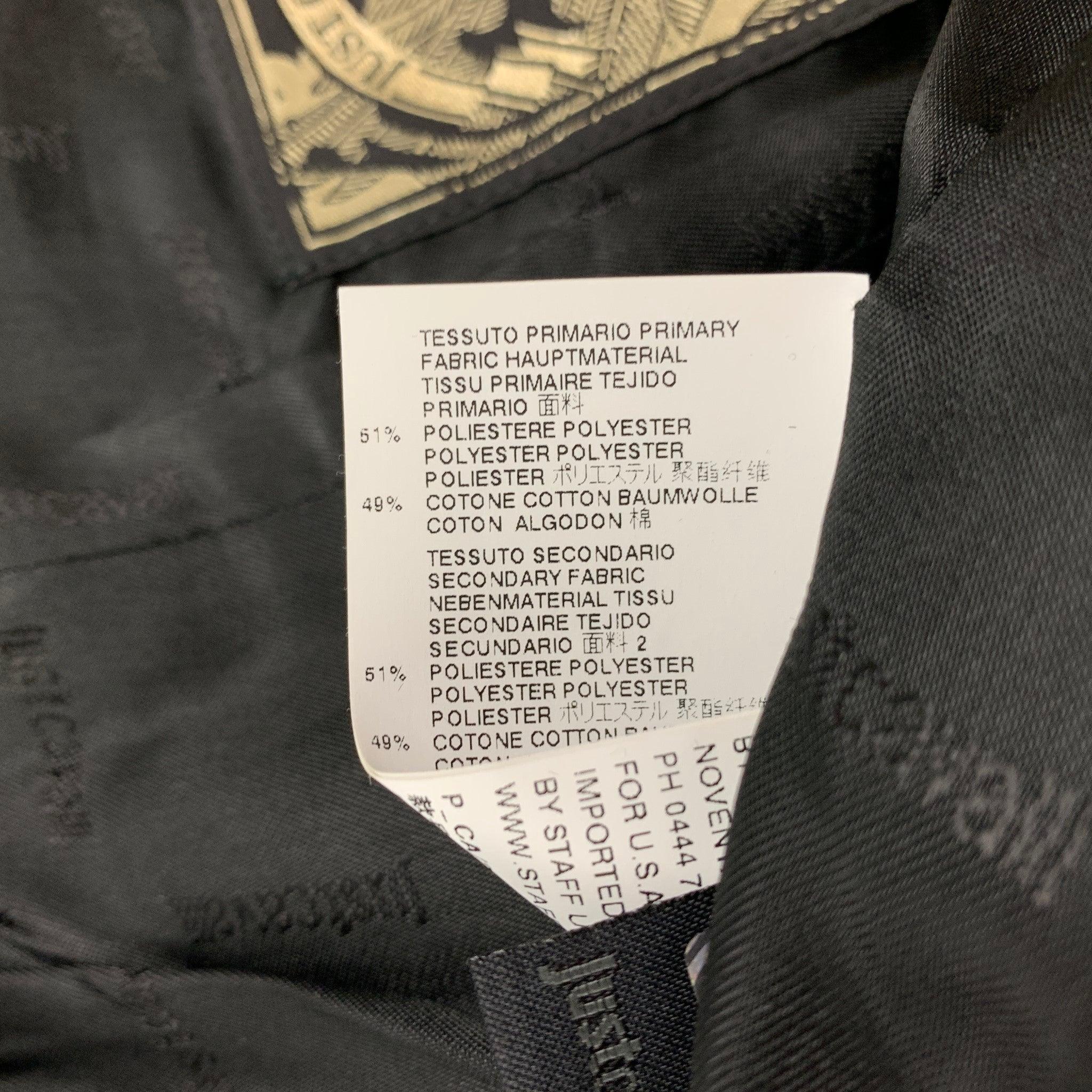 JUST CAVALLI Size 38 Black Studded Cotton Peak Lapel Sport Coat For Sale 5