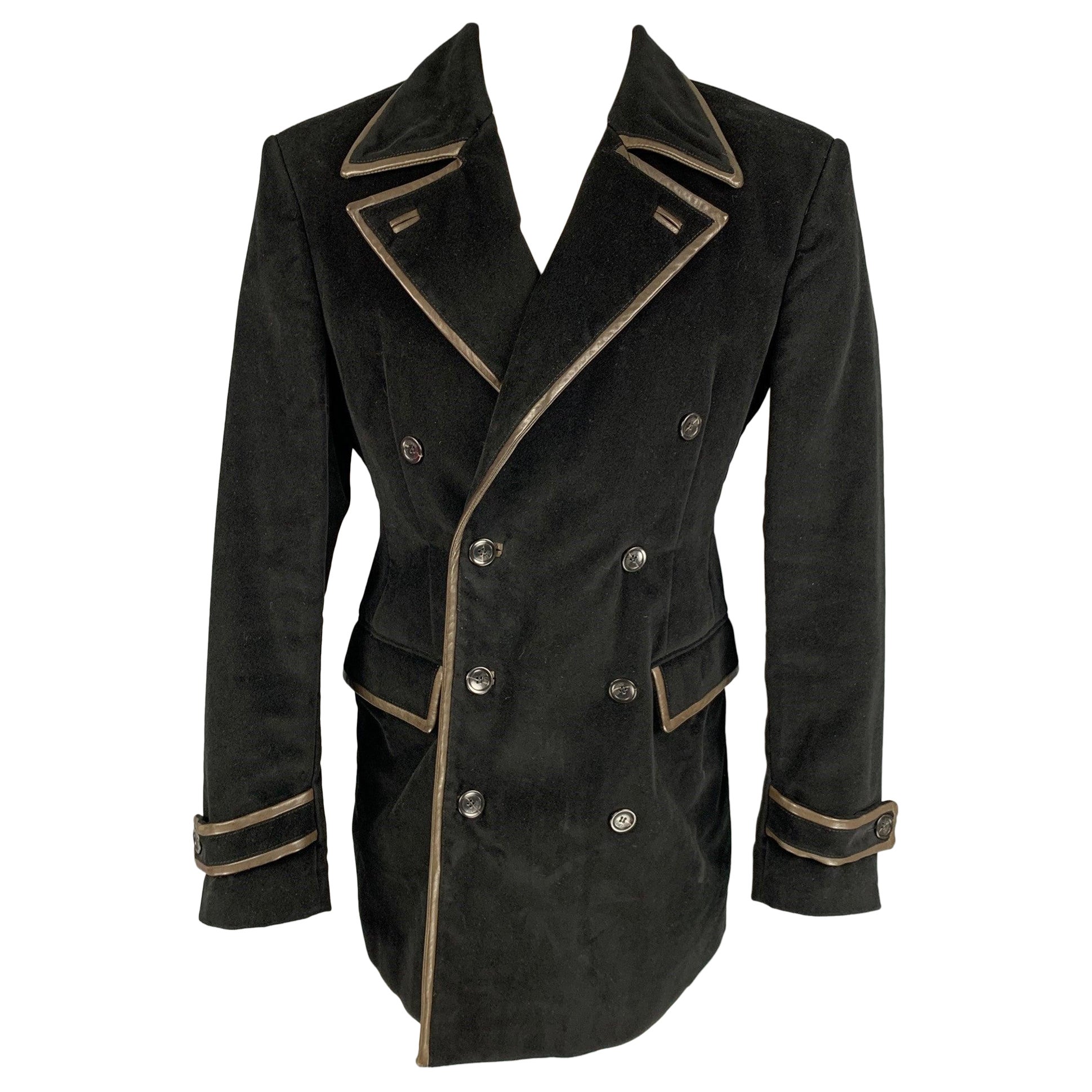 Just Cavalli taglia 40 Cappotto doppiopetto in cotone e viscosa marrone nero