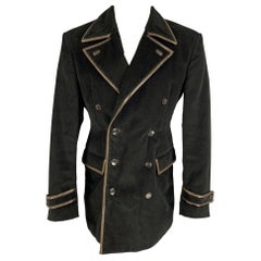 Just Cavalli Taille 40 Manteau croisé en coton viscose noir et brun
