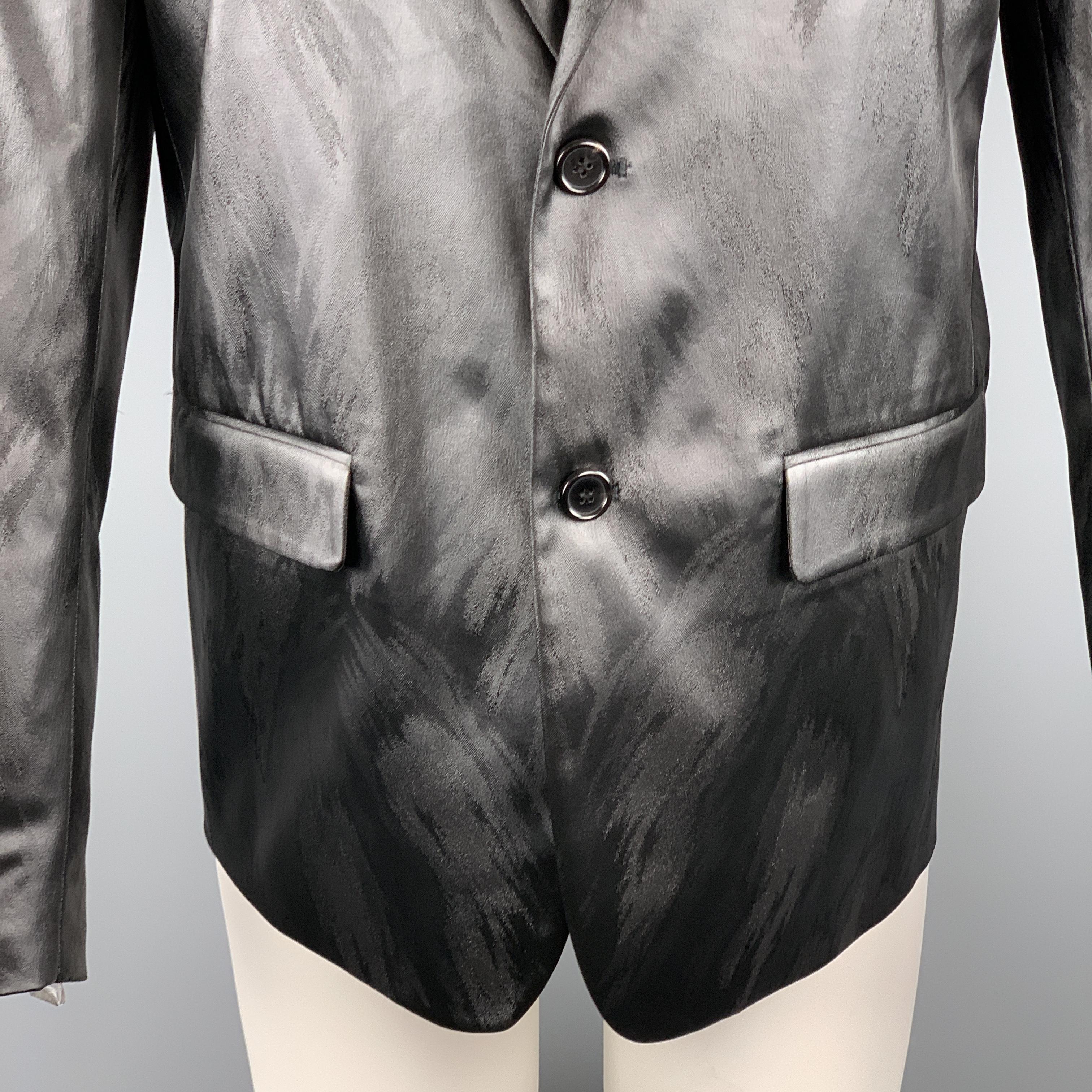 Men's JUST CAVALLI Size 40 Metallic Animal Print Notch Lapel Sport Coat