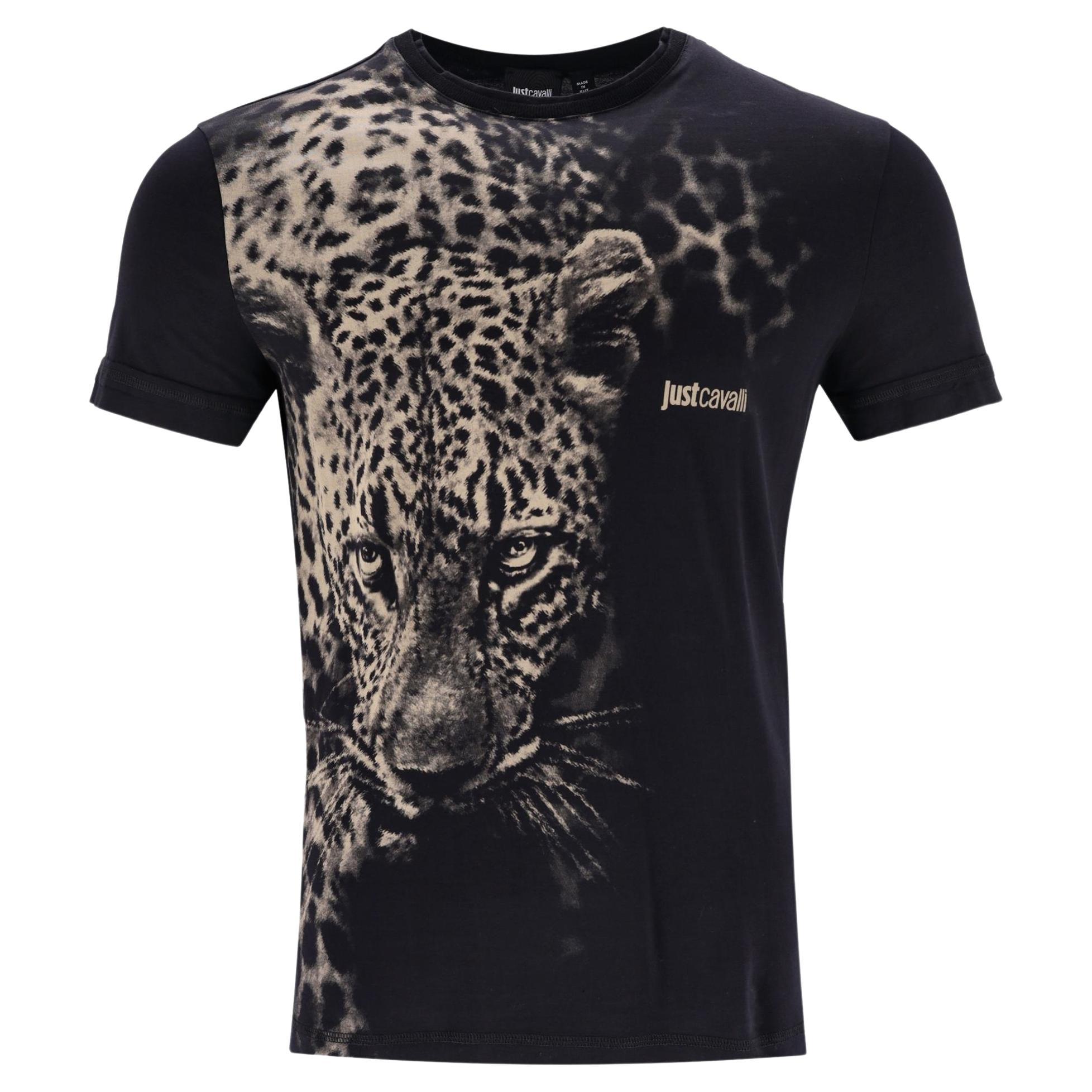 Just Cavalli Tiger Print Cotton T-Shirt For Sale