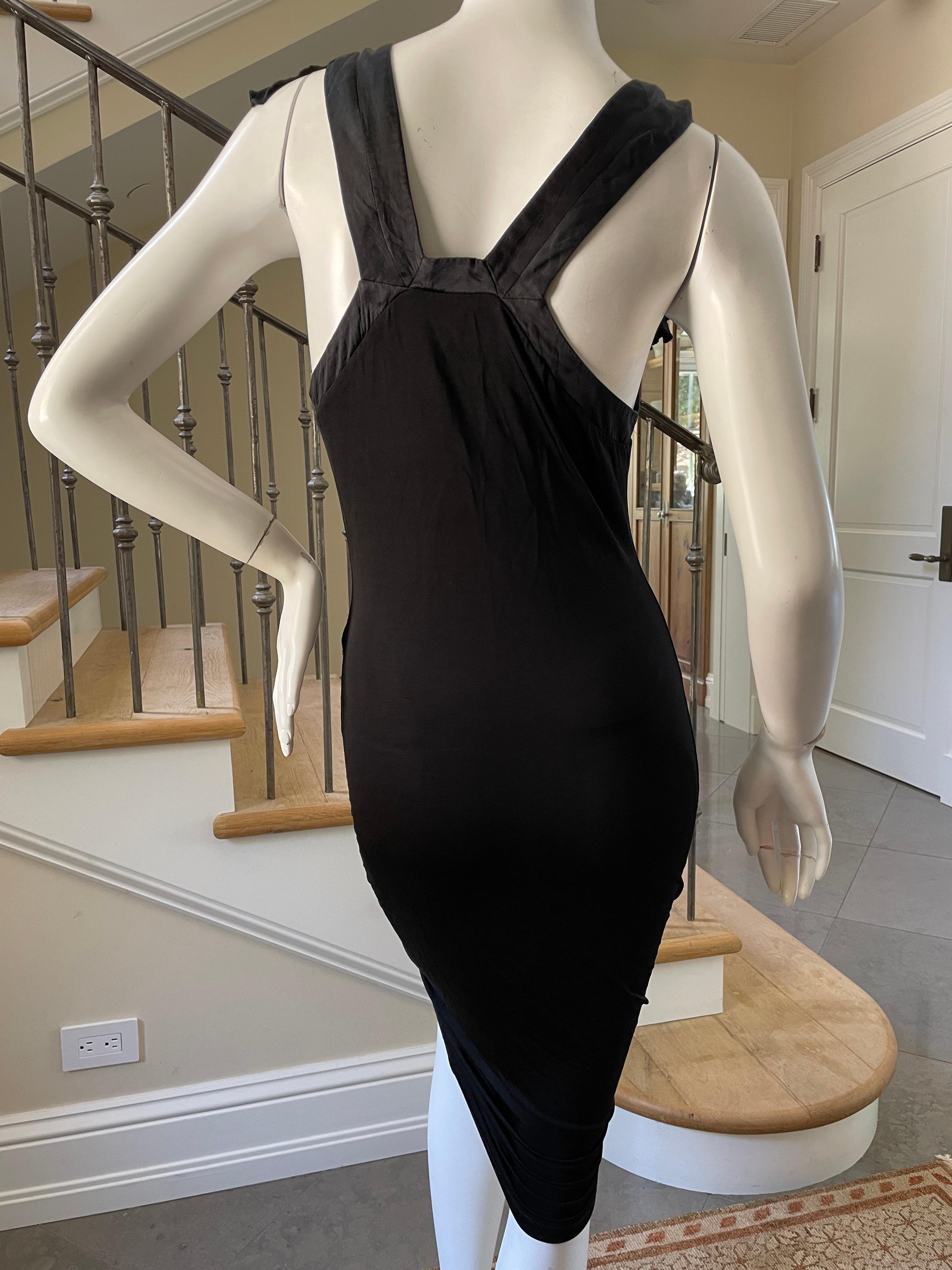 Women's Just Cavalli Vintage Black Ruffled Lace Up Dress by Roberto Cavalli For Sale