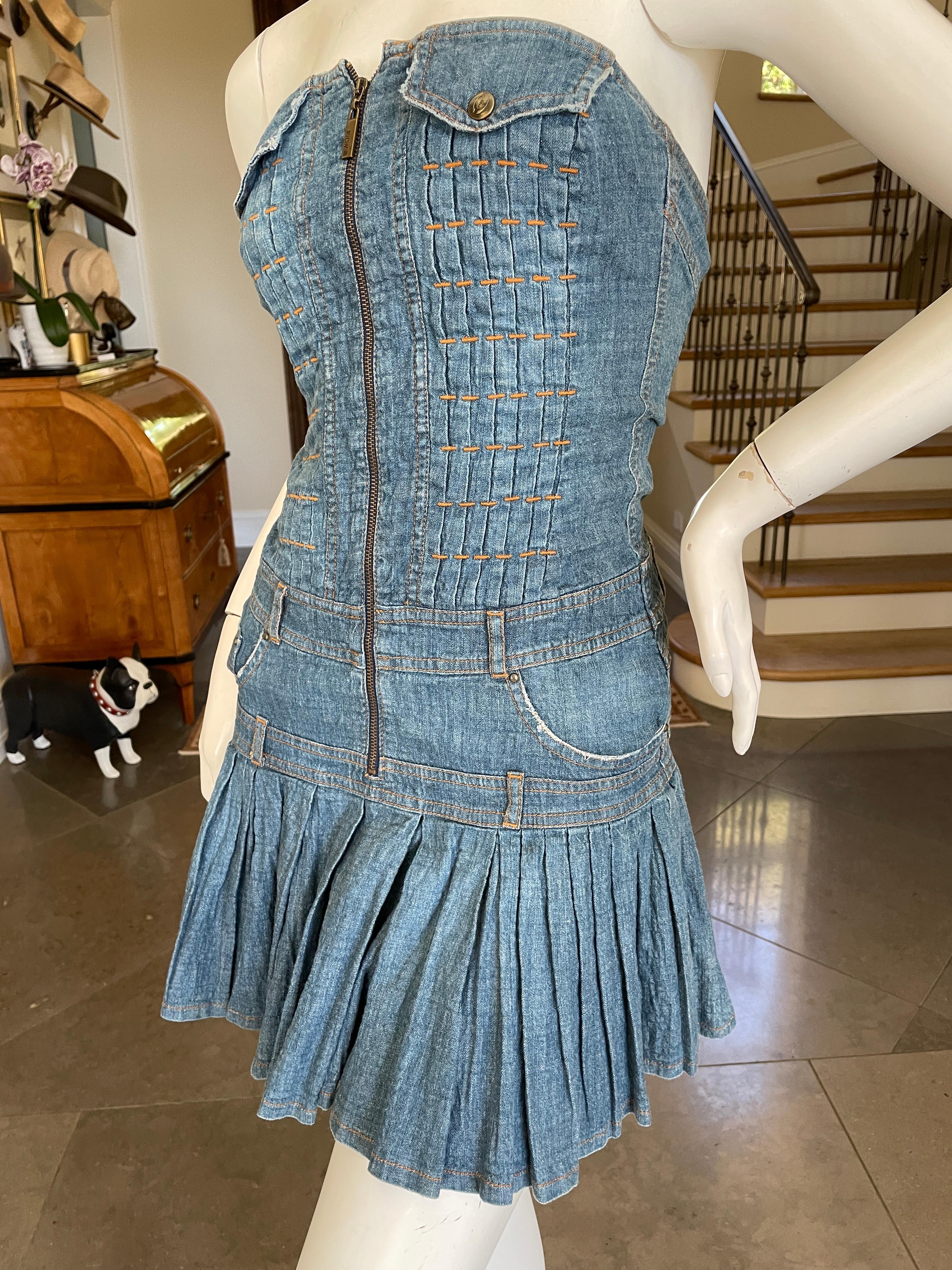 strapless jean dress