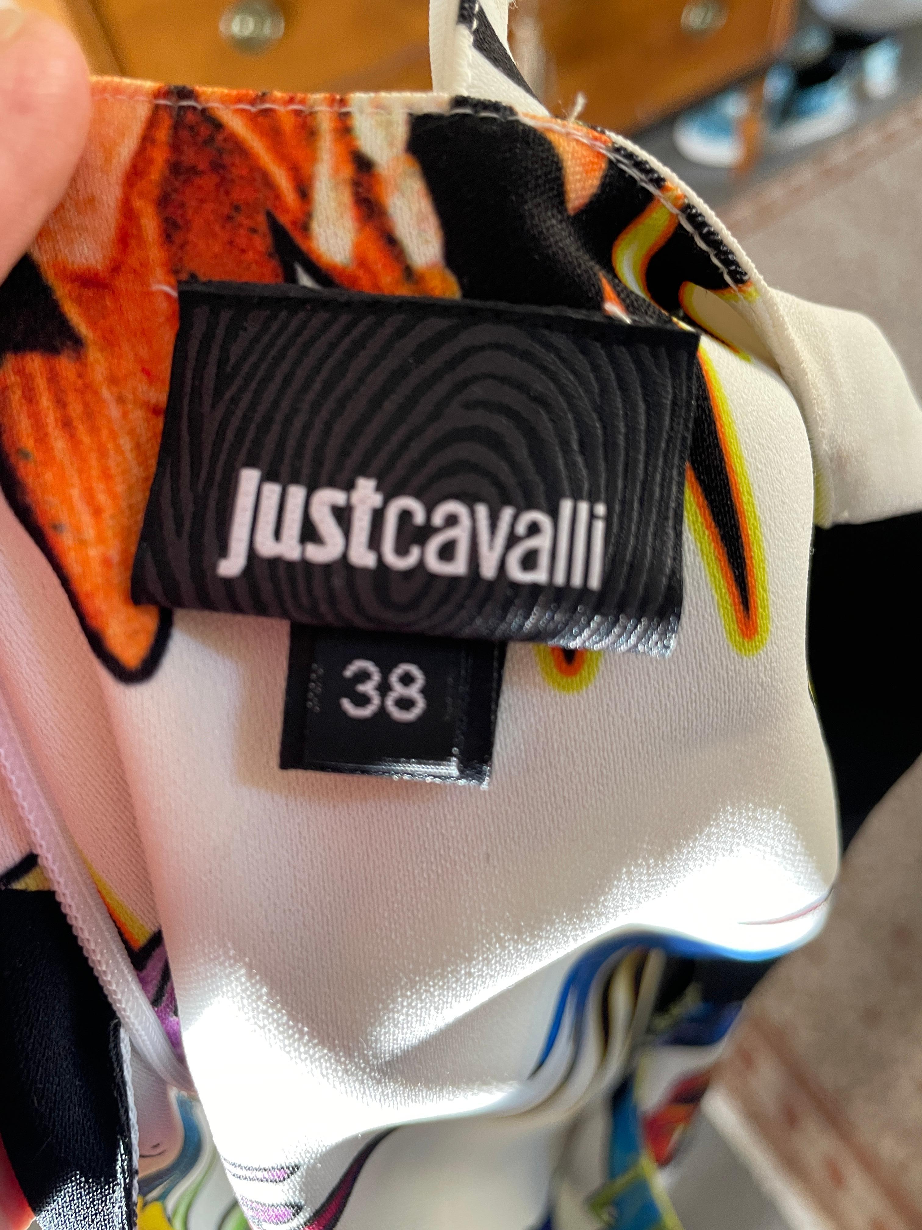 Just Cavalli Vintage Floral Cocktail Dress by Roberto Cavalli In Excellent Condition For Sale In Cloverdale, CA