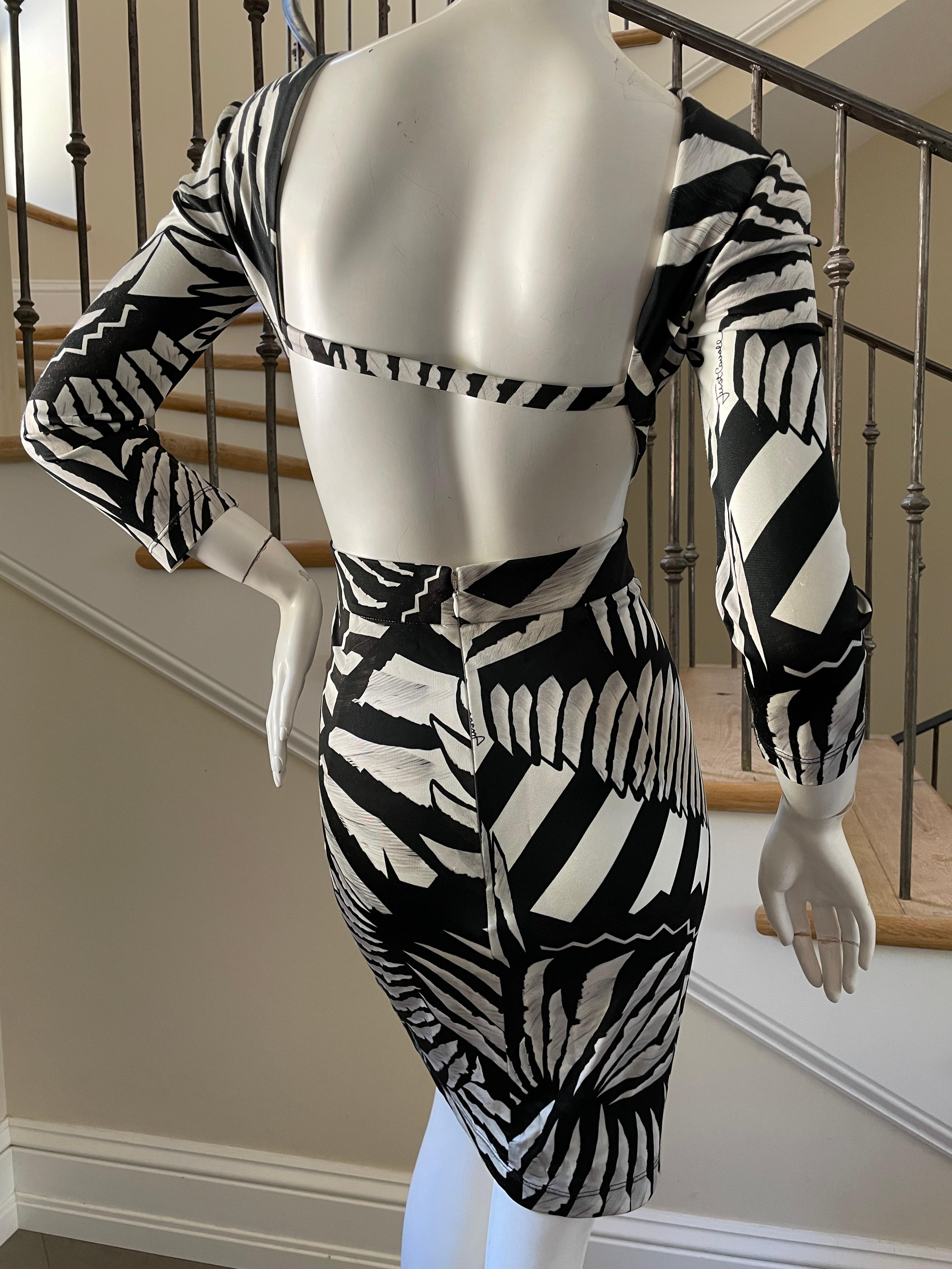 Just Cavalli: Vintage-Minikleid mit Zebradruck und Ausschnitt von Roberto Cavalli im Angebot 1