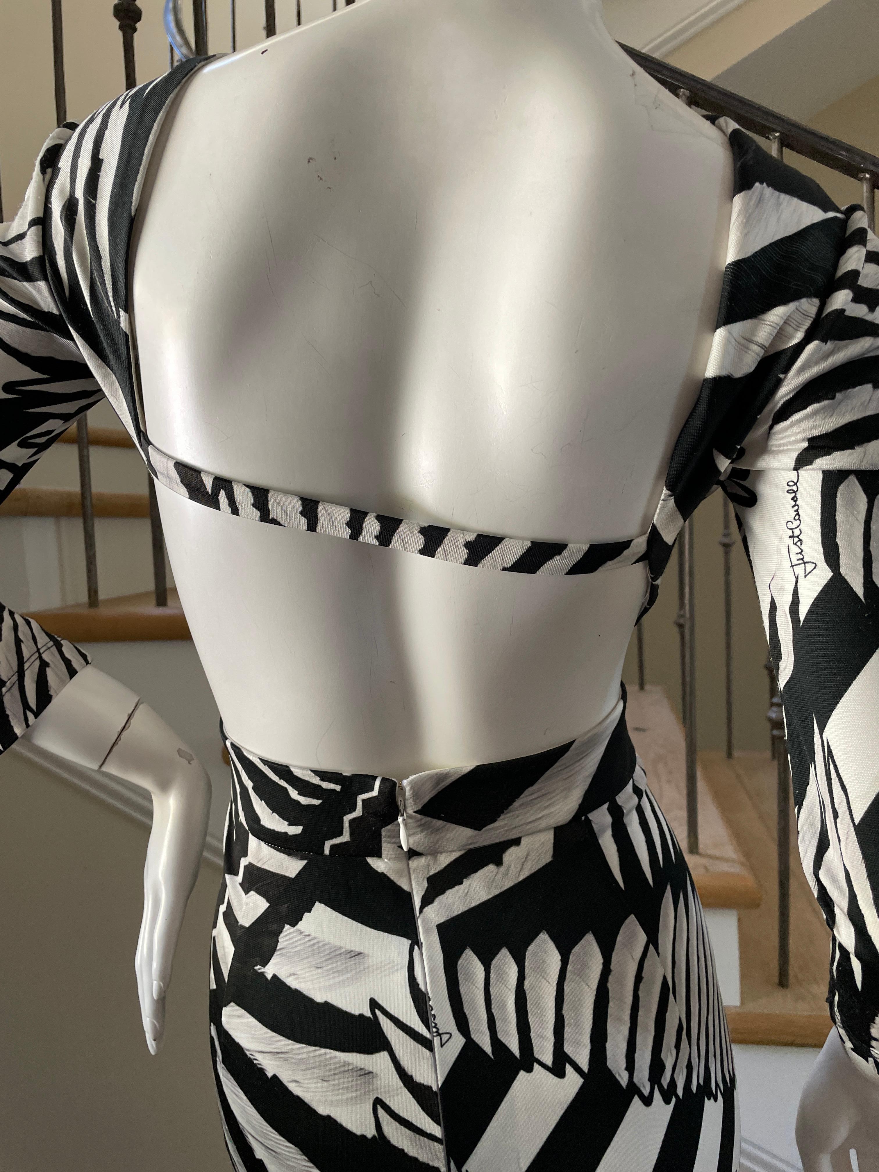Just Cavalli: Vintage-Minikleid mit Zebradruck und Ausschnitt von Roberto Cavalli im Angebot 2