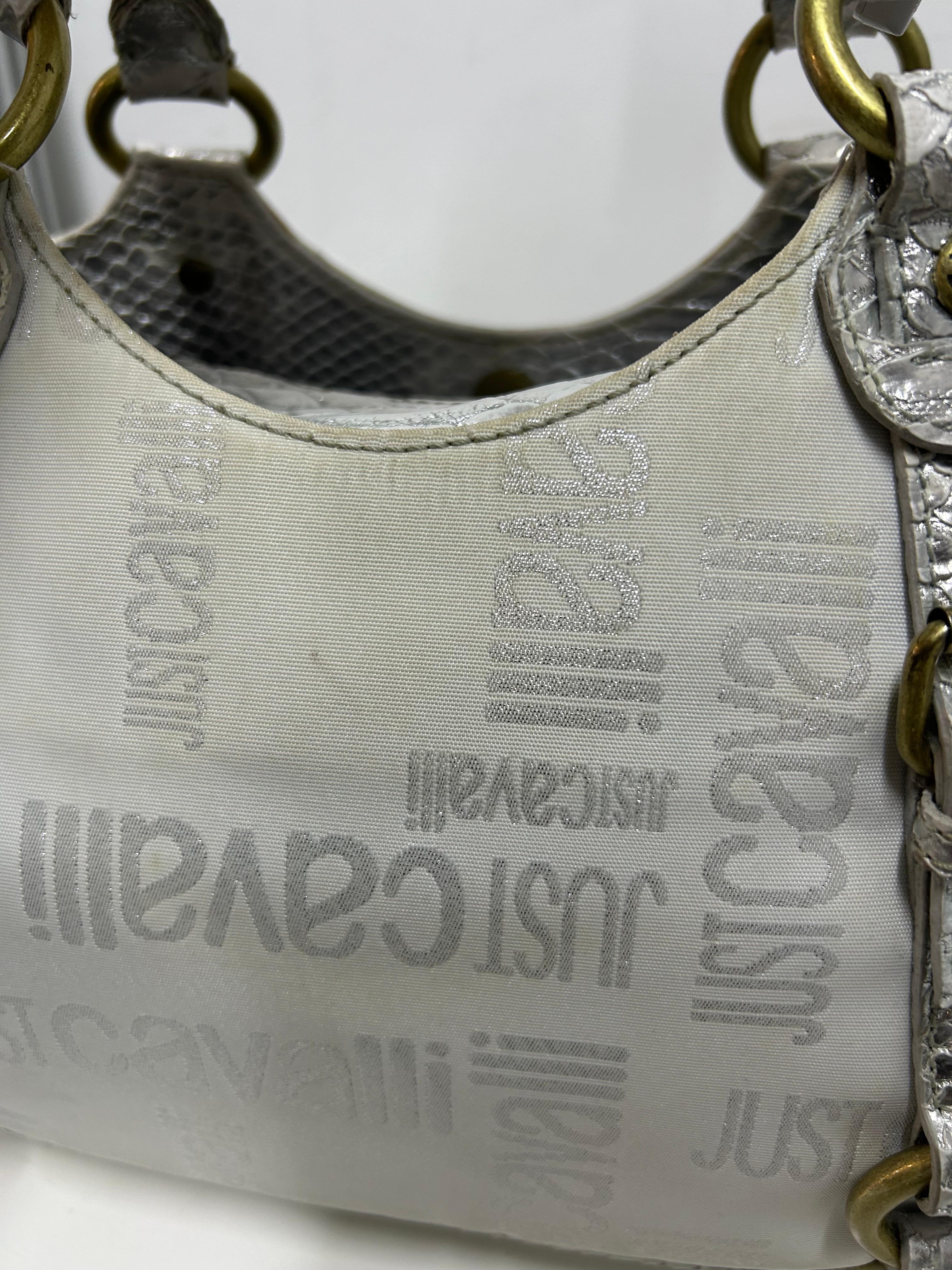 Beige Just Cavalli Vintage Logo Bag For Sale