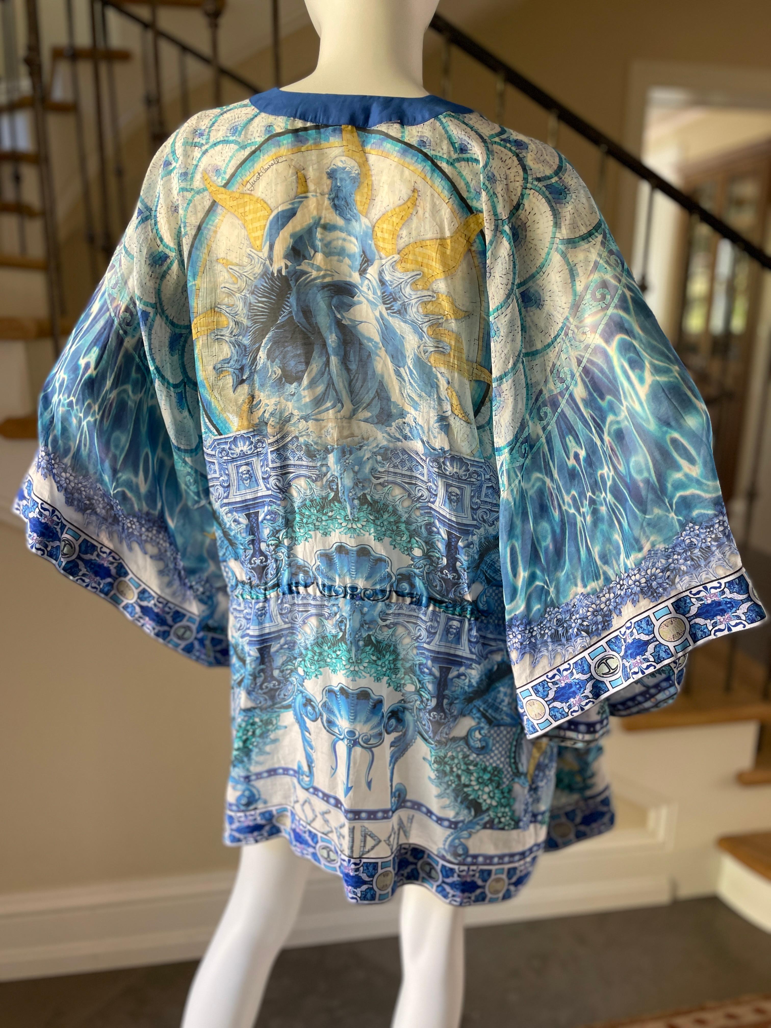 Just Cavalli Vintage-Kaftan mit „Poseidon“-Druck für den Strand von Roberto Cavalli im Angebot 3