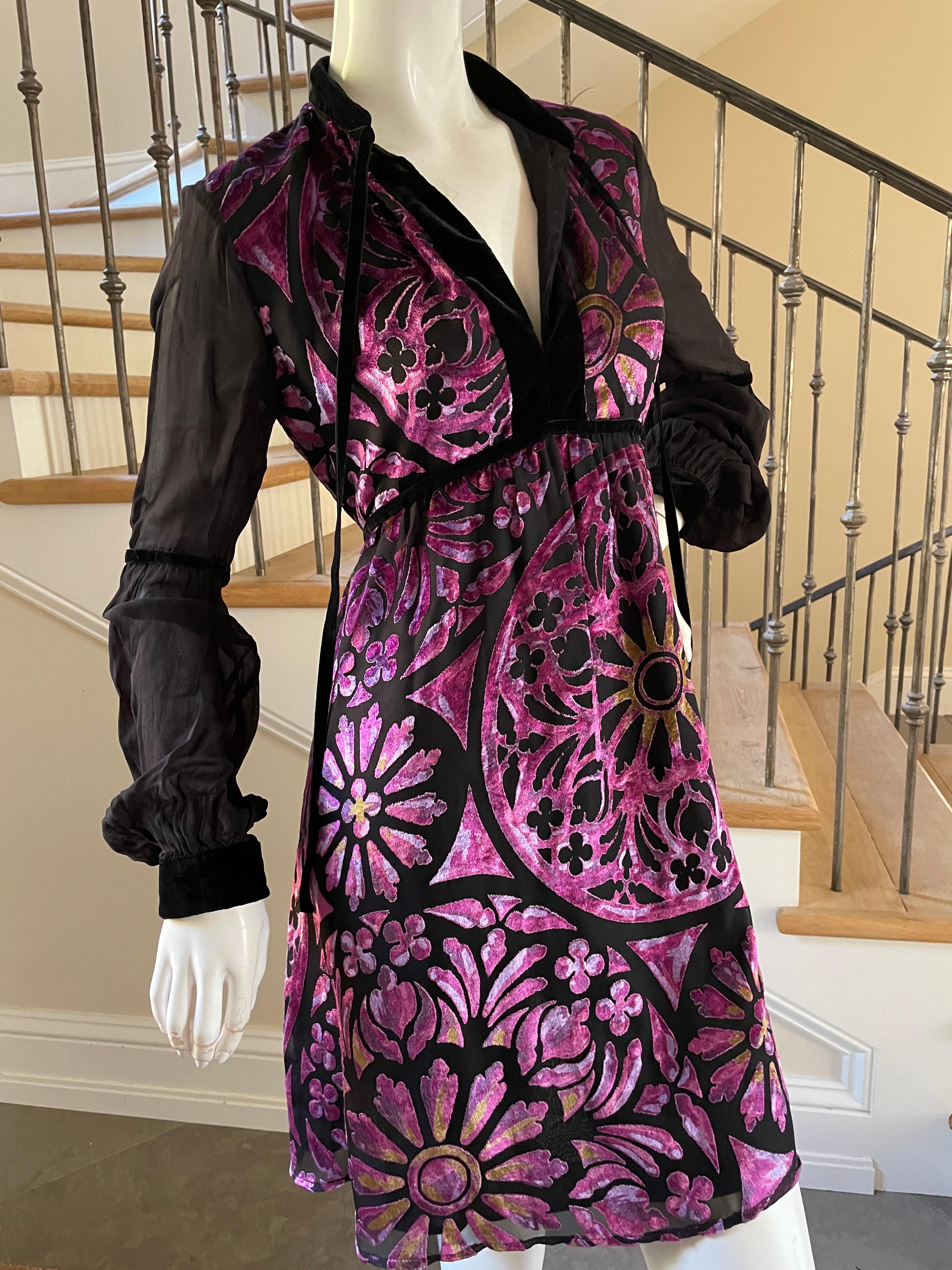 Just Cavalli Alluring Vintage Purple Velvet Cocktail Dress by Roberto Cavalli
Size 42
  This is so pretty, looks better on live model.
 Bust 36