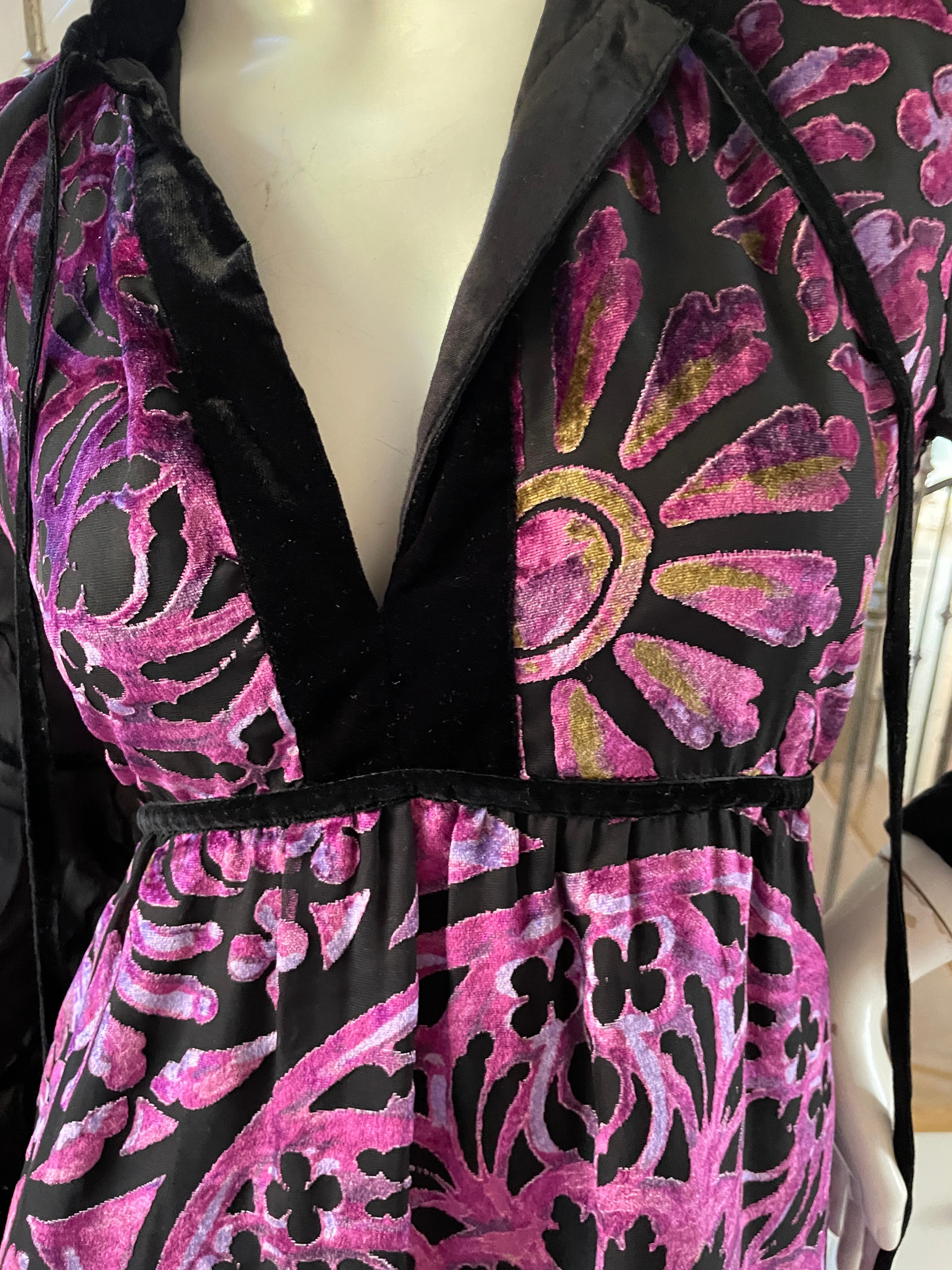 Women's or Men's Just Cavalli Vintage Purple Velvet Stain Glass Cocktail Dress by Roberto Cavalli For Sale