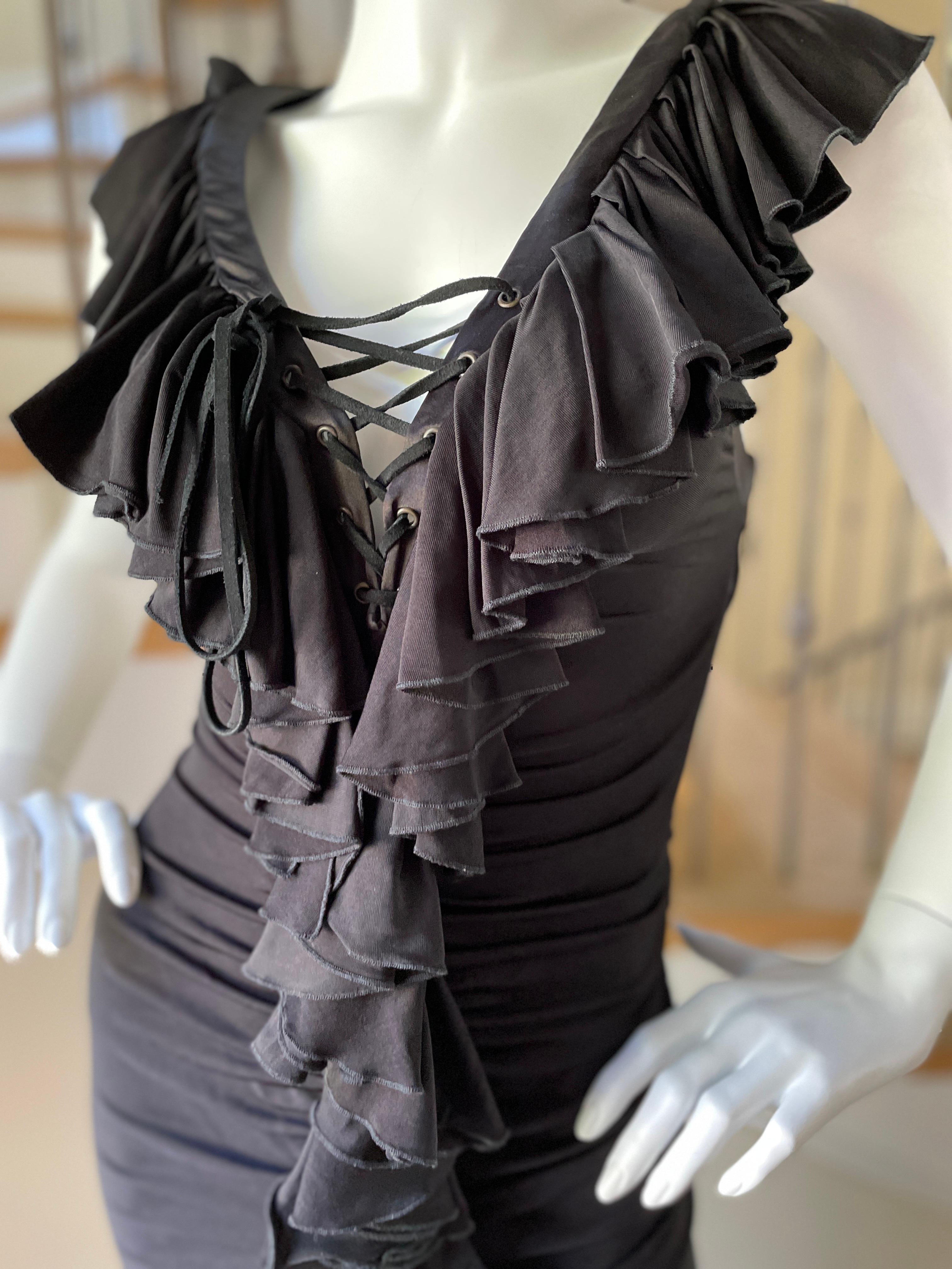 Just Cavalli Vintage gerafftes Korsett-Spitzen-Cocktailkleid von Roberto Cavalli für Damen oder Herren im Angebot