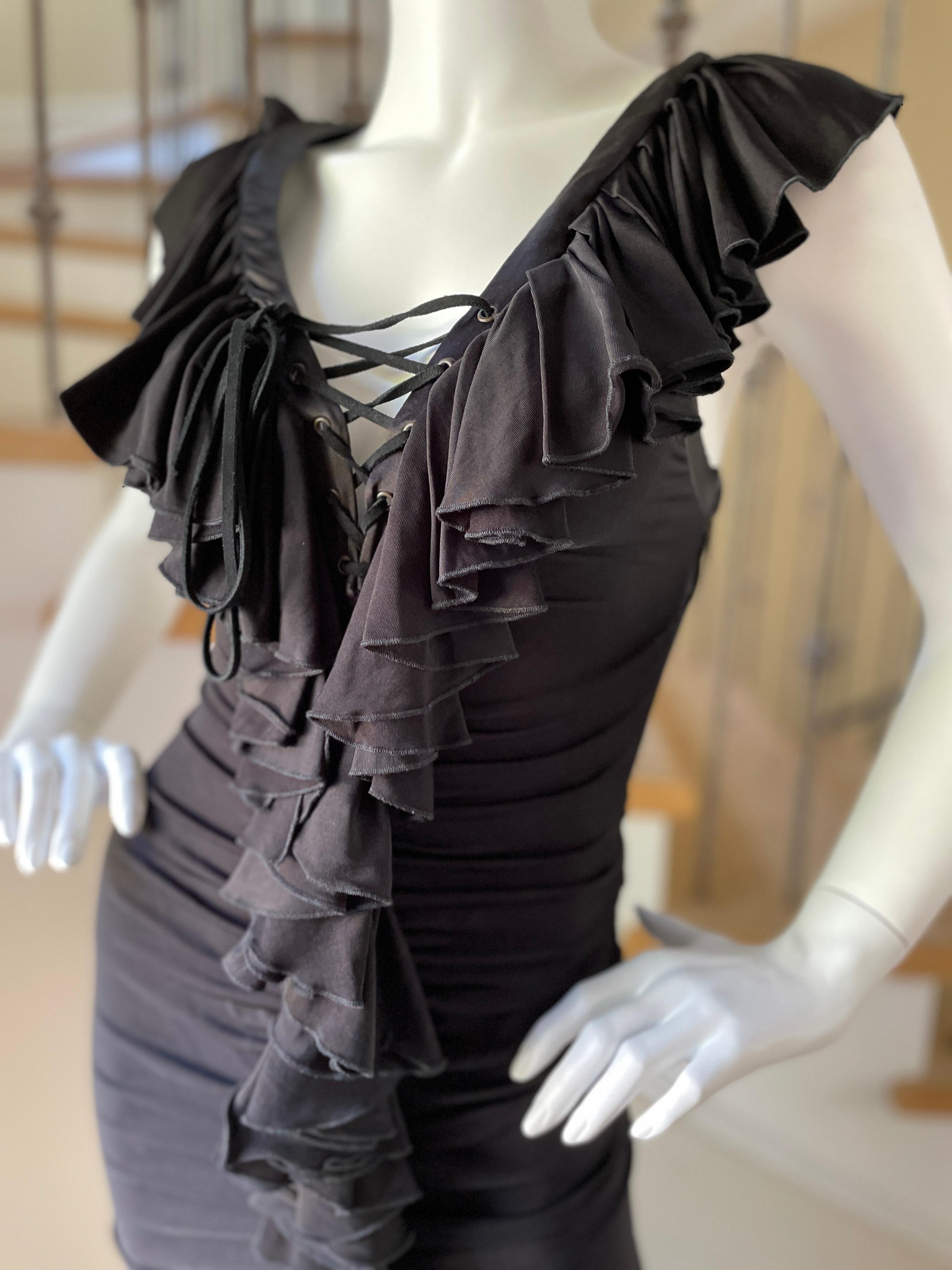Just Cavalli Vintage gerafftes Korsett-Spitzen-Cocktailkleid von Roberto Cavalli im Angebot 1