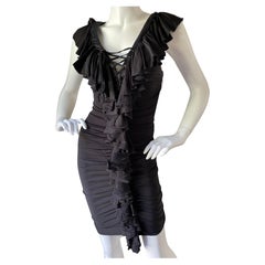 Just Cavalli Vintage gerafftes Korsett-Spitzen-Cocktailkleid von Roberto Cavalli