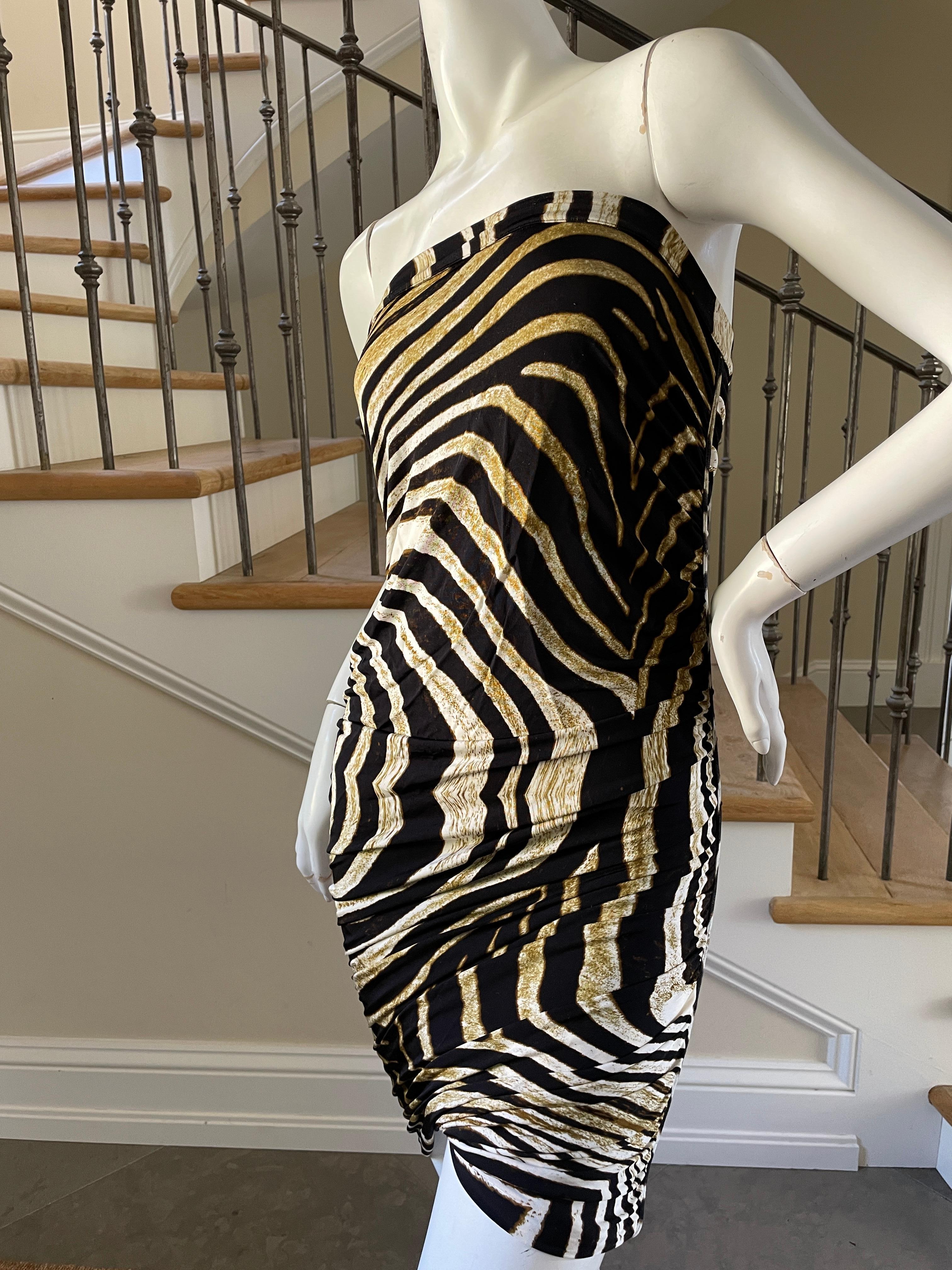 Just Cavalli Vintage Strapless Zebra Stripe Cocktail Dress
 Sz S (No size tag)
 This is so pretty, looks better on live model.
Bust 34