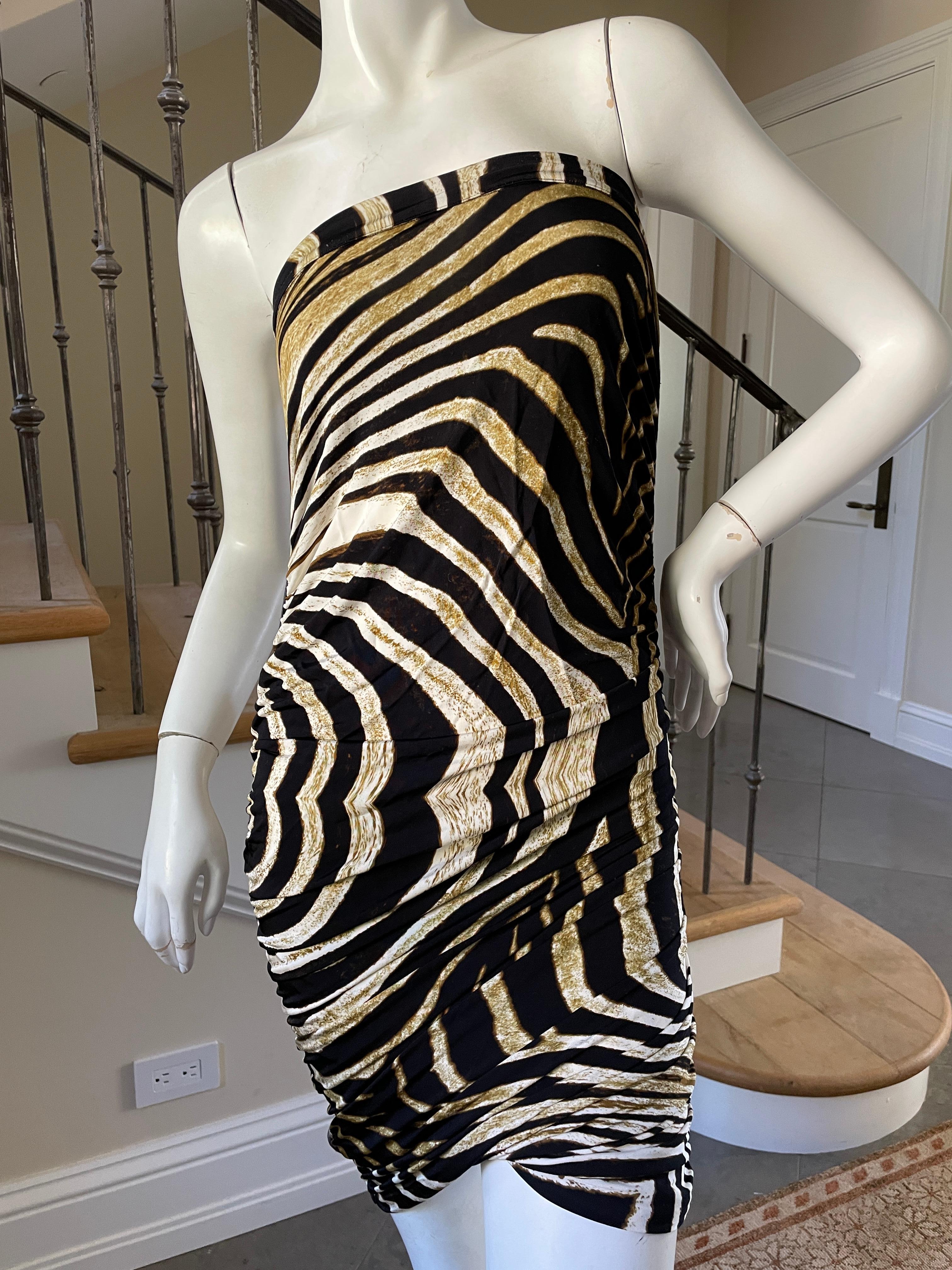 strapless zebra dress