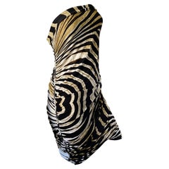 Just Cavalli Vintage Strapless Zebra Stripe Cocktail Dress