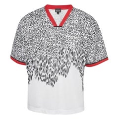 Just Cavalli Camiseta de punto blanca con estampado de pájaros M
