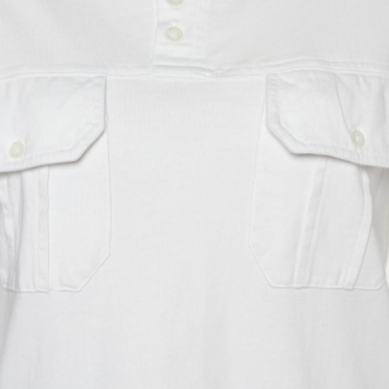 Just Cavalli Weißes Baumwoll-Strick-T-Shirt mit Rundhalsausschnitt L (Grau) im Angebot