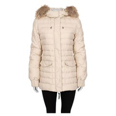 Just Cavalli Cappotto in piumino bianco con pelliccia di procione - Taglia 42/M