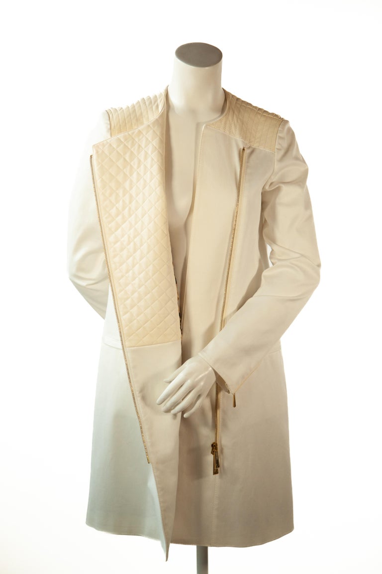 Just Cavalli White Draper Coat For Sale at 1stDibs