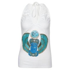 Just Cavalli - Top in cotone stampato con scollo a farfalla M.