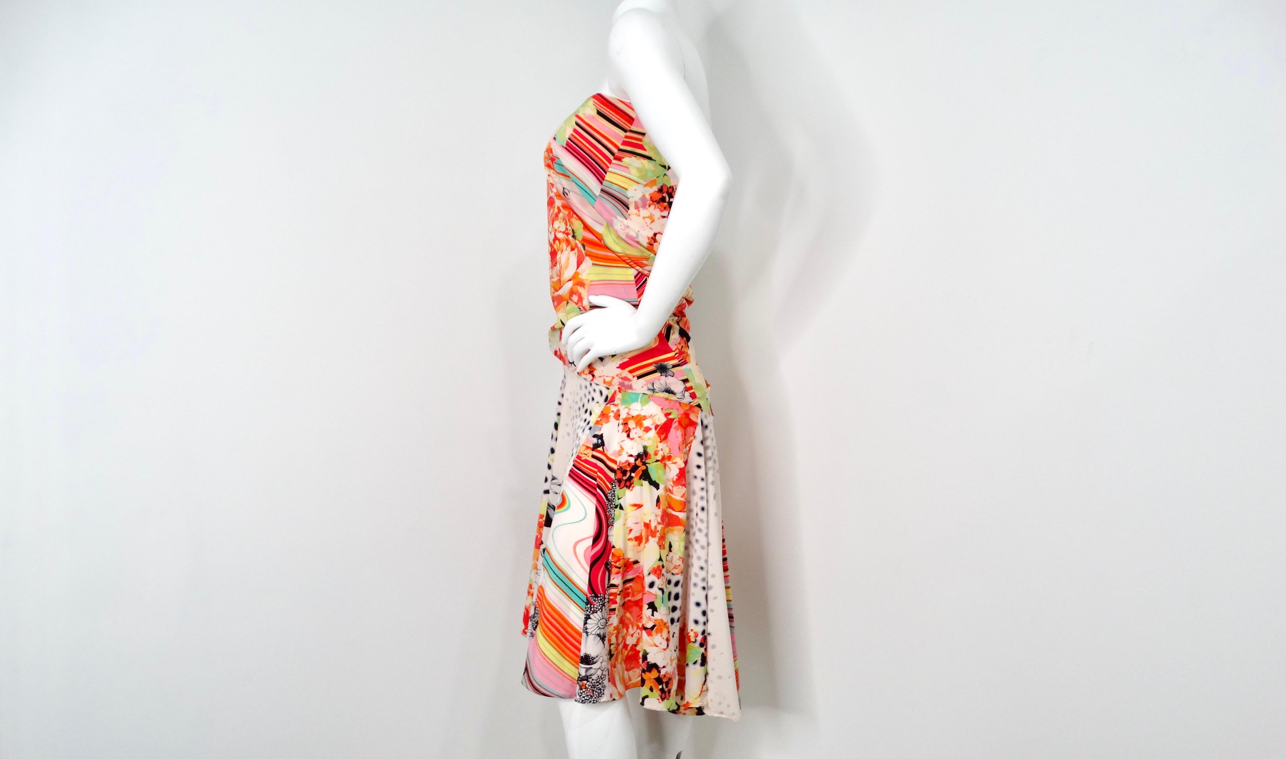 Vestido sin mangas con estampado floral multicolor Just Cavalli Y2K en Bueno estado para la venta en Scottsdale, AZ