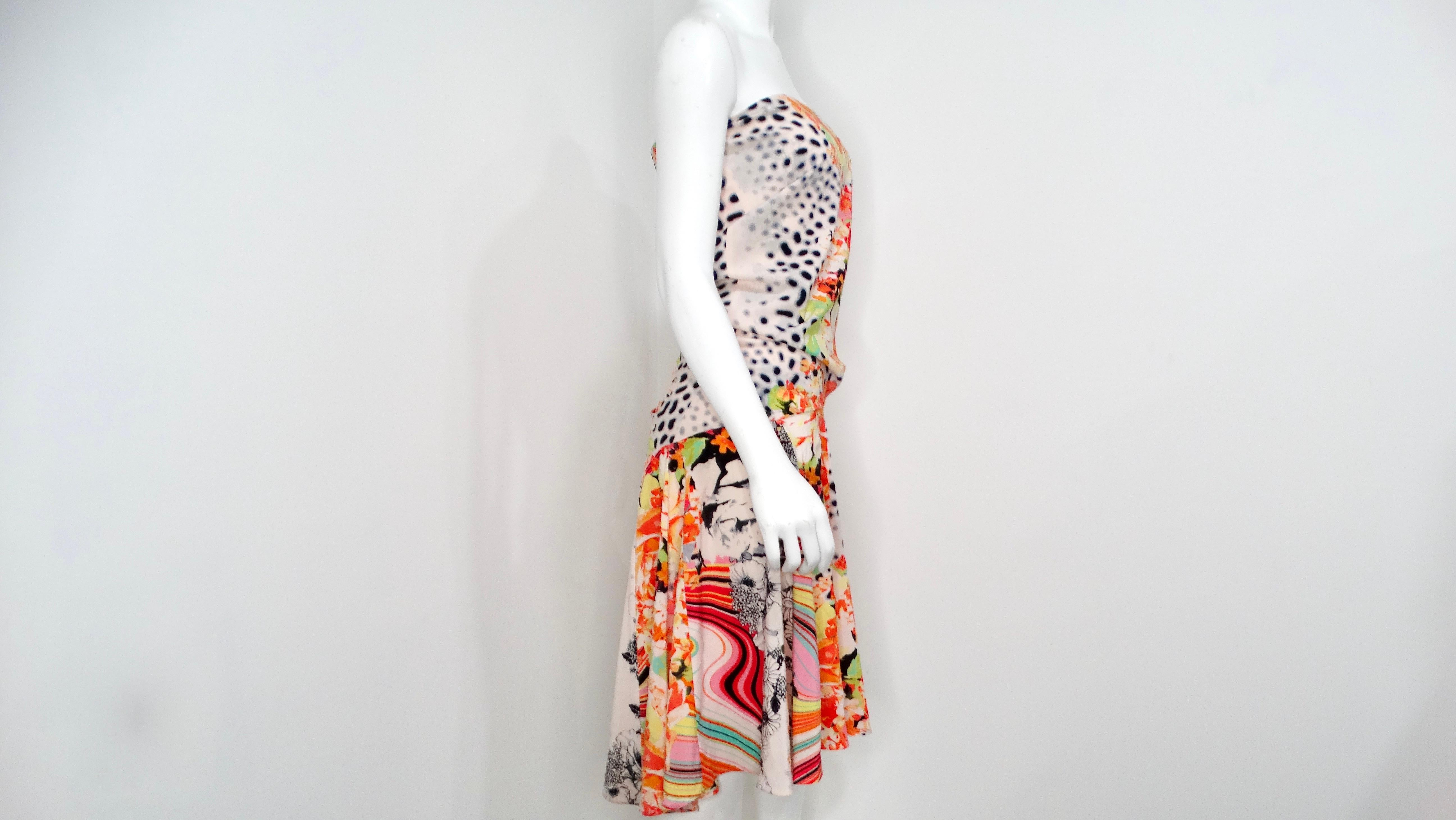 Vestido sin mangas con estampado floral multicolor Just Cavalli Y2K en venta 3