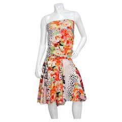 Just Cavalli Y2K Multicolor Floral Print Sleeveless Dress