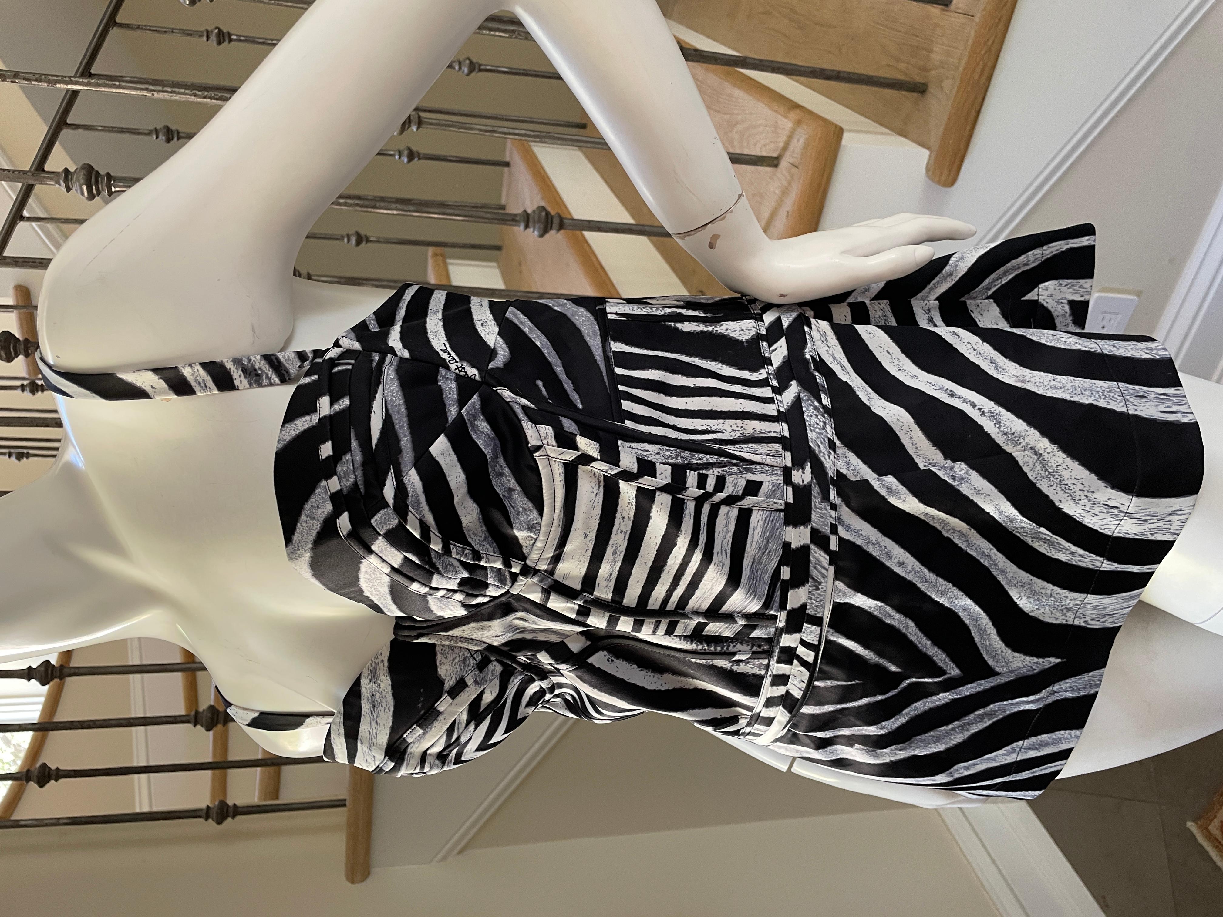 Women's Just Cavalli Zebra Print Corset by Roberto Cavalli Hard to FInd Size 48 For Sale
