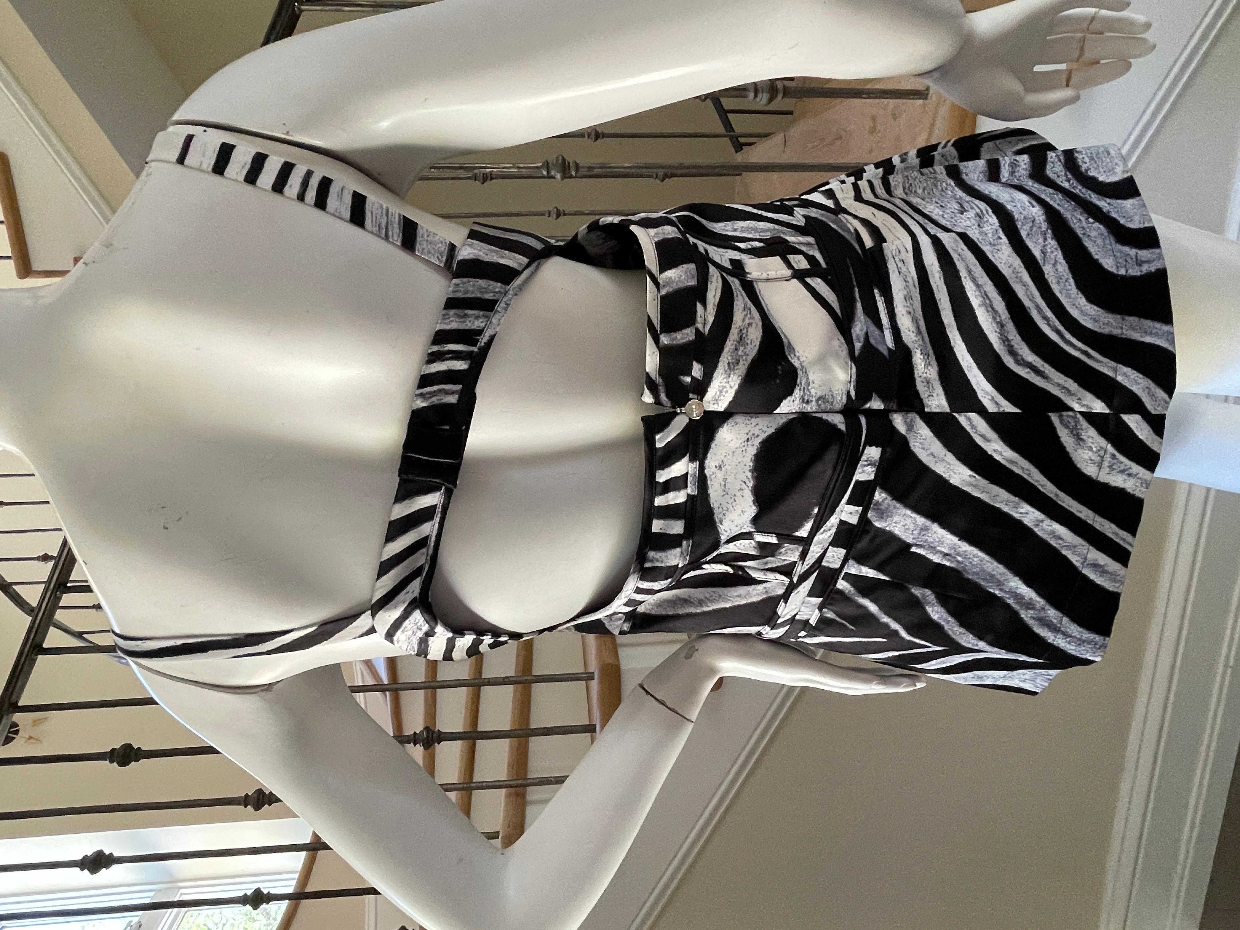 Just Cavalli Zebra Print Corset by Roberto Cavalli Hard to FInd Size 48 For Sale 1