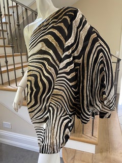 Just Cavalli Zebra Print One Sleeve Zebra Cocktail Dress by Roberto Cavalli