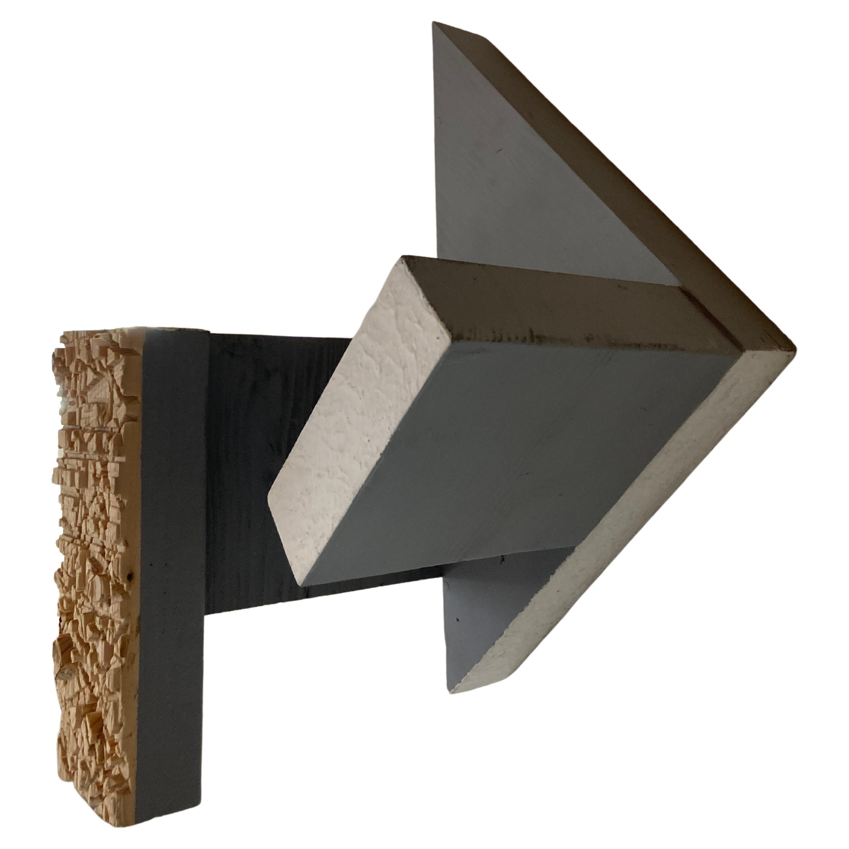 Contemporary Art Harm De Veer Abstract Wood Sculpture Just Hanging There 1 Grey  For Sale