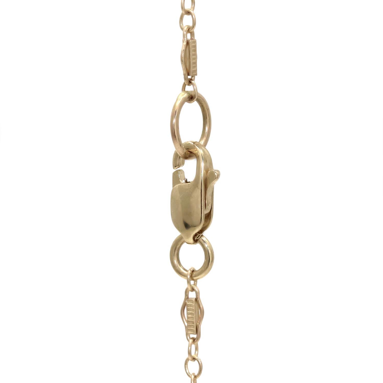 Just Jules Rose + Brilliant-Cut White Diamond Yellow Gold Five Stone Necklace In New Condition In Dallas, TX