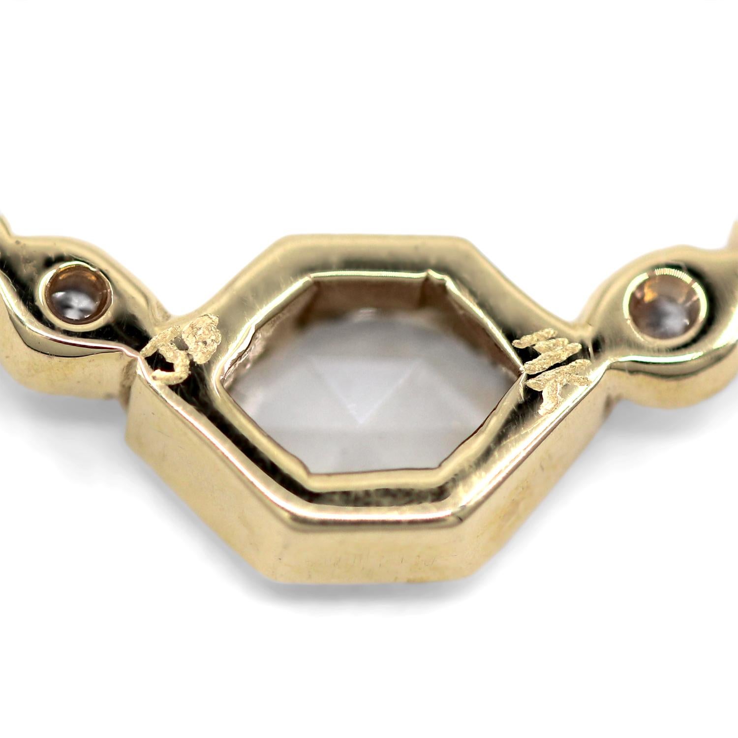 Women's Just Jules Rose + Brilliant-Cut White Diamond Yellow Gold Five Stone Necklace