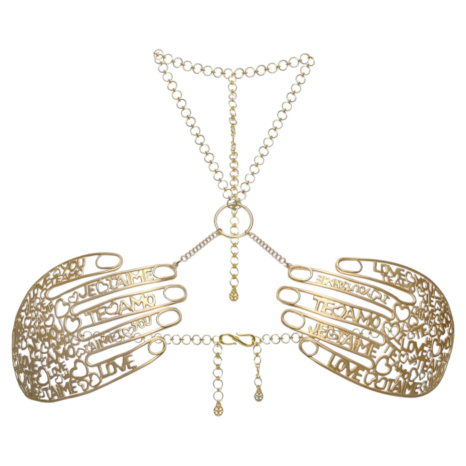 Just Love Harness in 22k Gold Plated Bronze by SOPHIE SIMONE DESIGNS For Sale