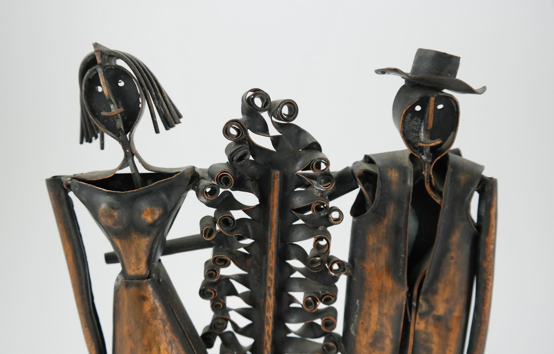 Just Married - Robert Jajesnica Copper Sculpture, 1970s handmade, signed.